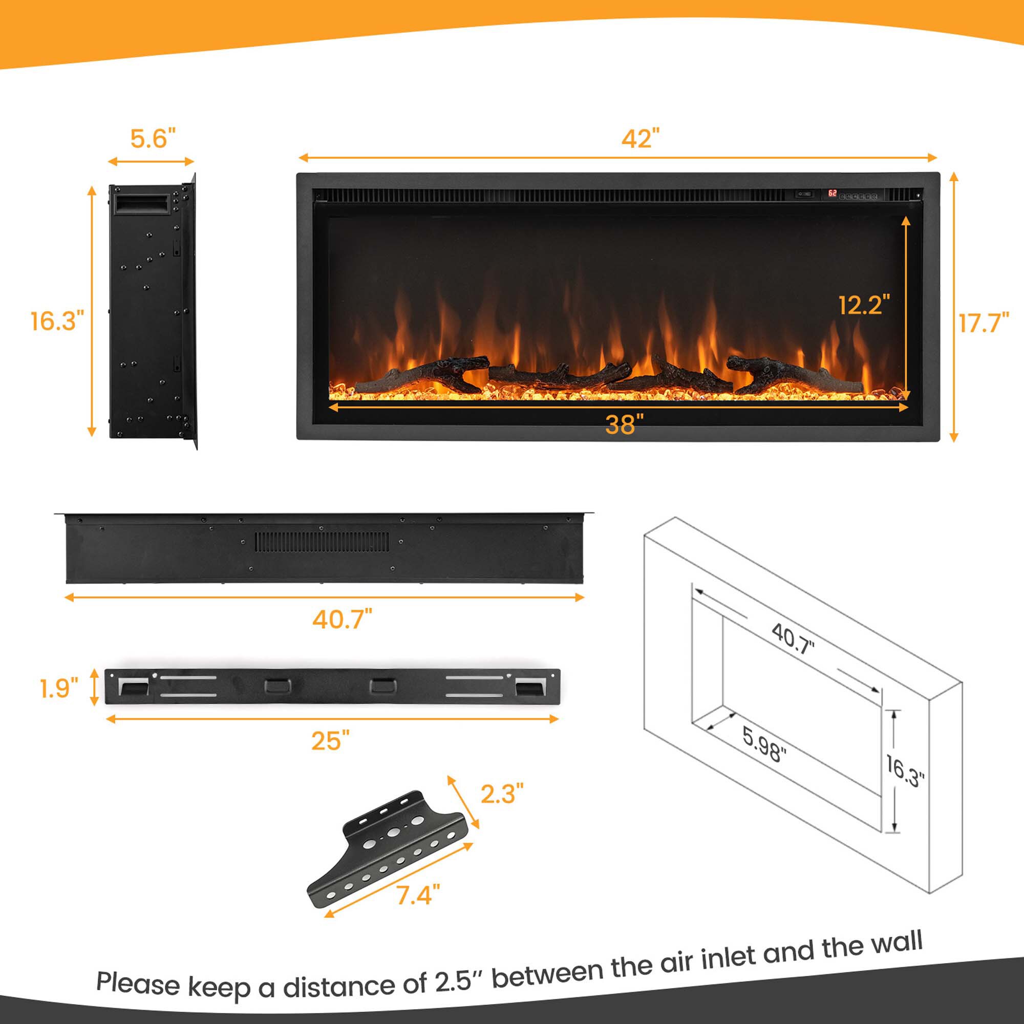 Goplus FP10530US-42 Electric-Fireplaces - View #2