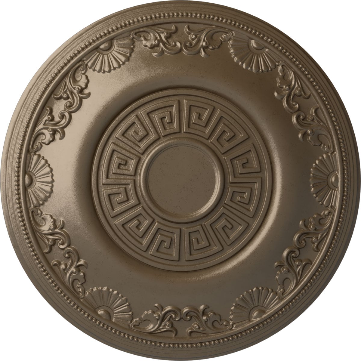 Ekena Millwork CM25NEWSS Nestor 25.875-in W x 25.875-in L Painted Warm Silver Polyurethane Whole Ceiling Medallion