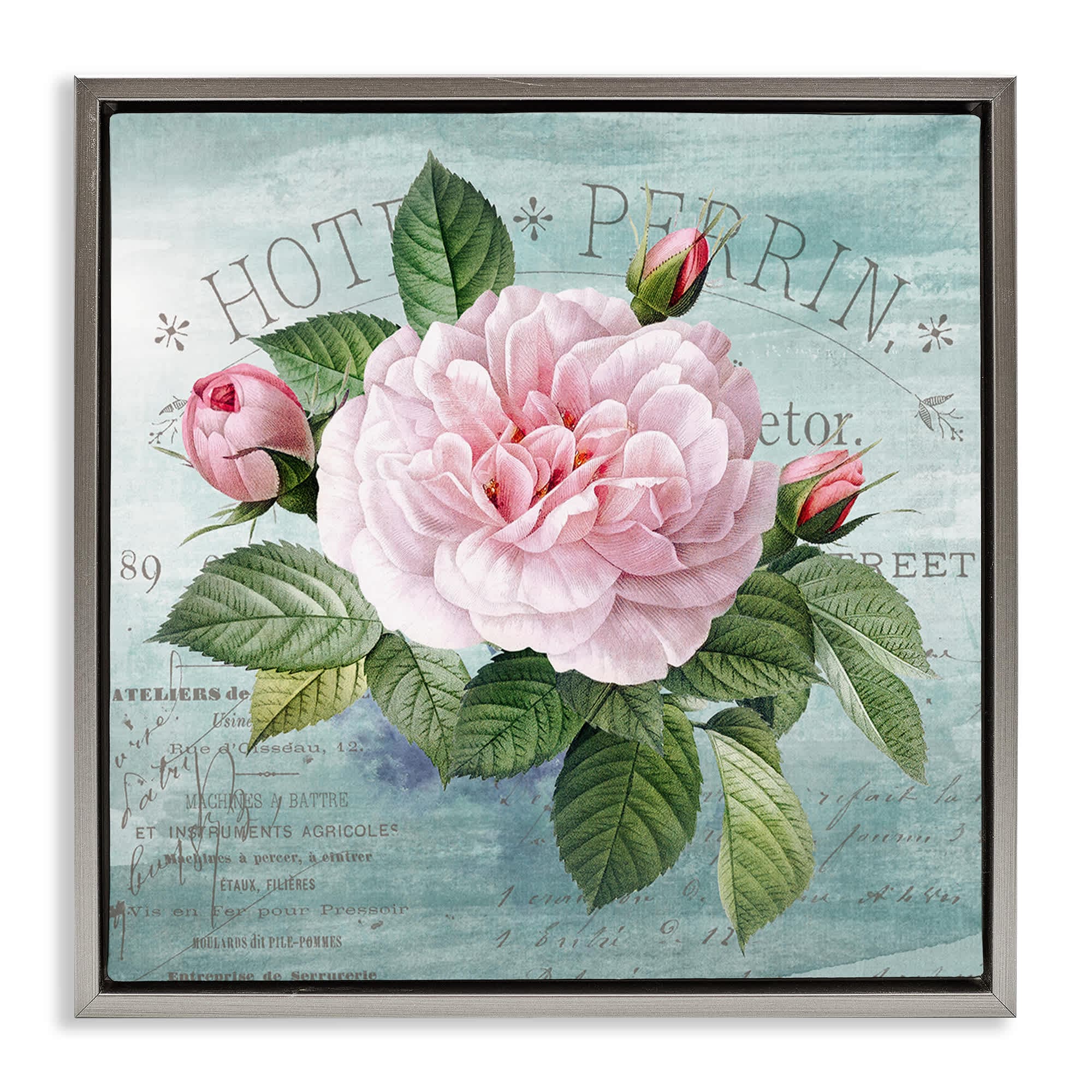 Stupell Industries BT-983-FFL-24X24 Bright and  Rustic Tropical Bloom Floating Frame design by Susan Arnot