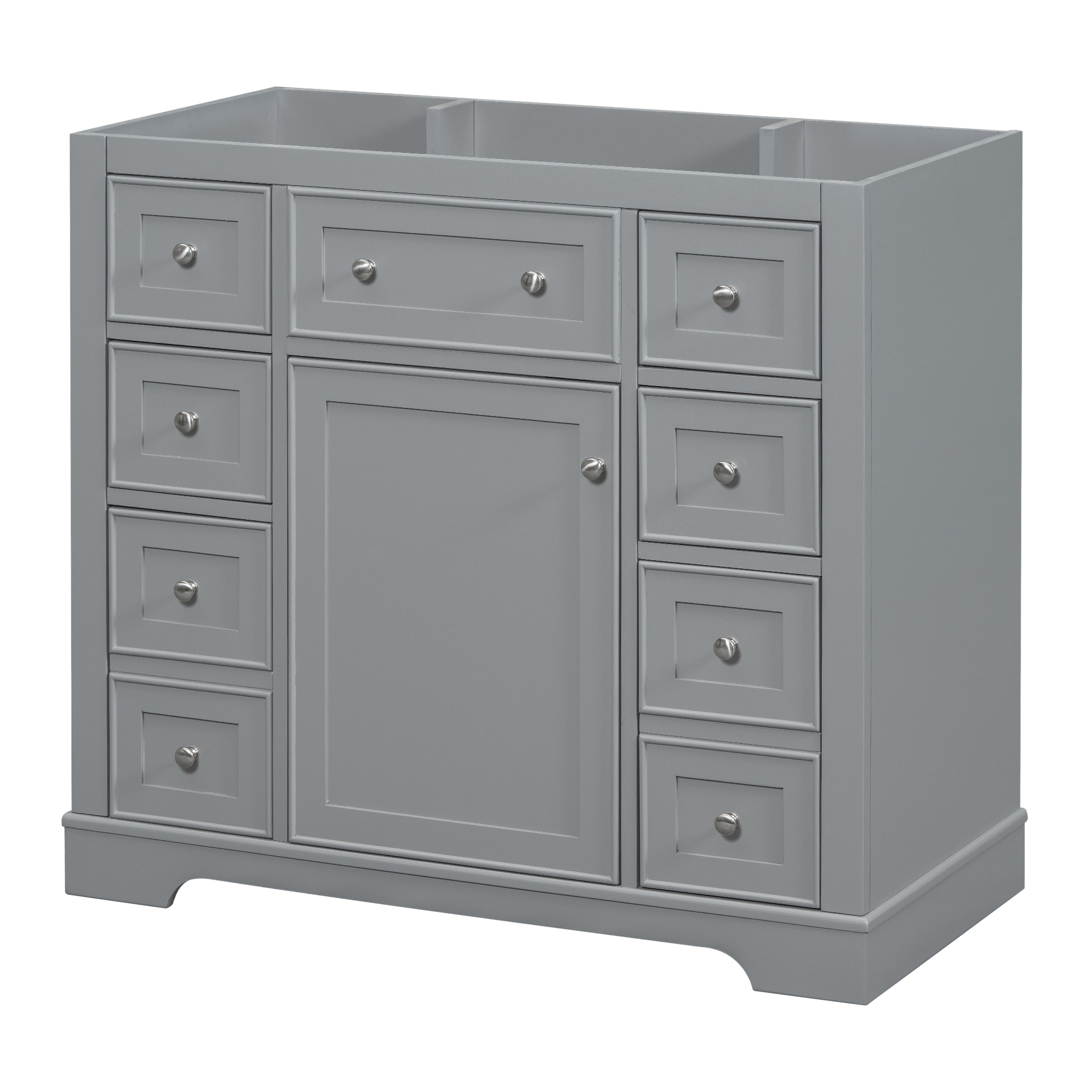 Clihome 36" Bathroom Vanity without Sink 36-in Grey Bathroom Vanity Base Cabinet without Top (Assembly Required)