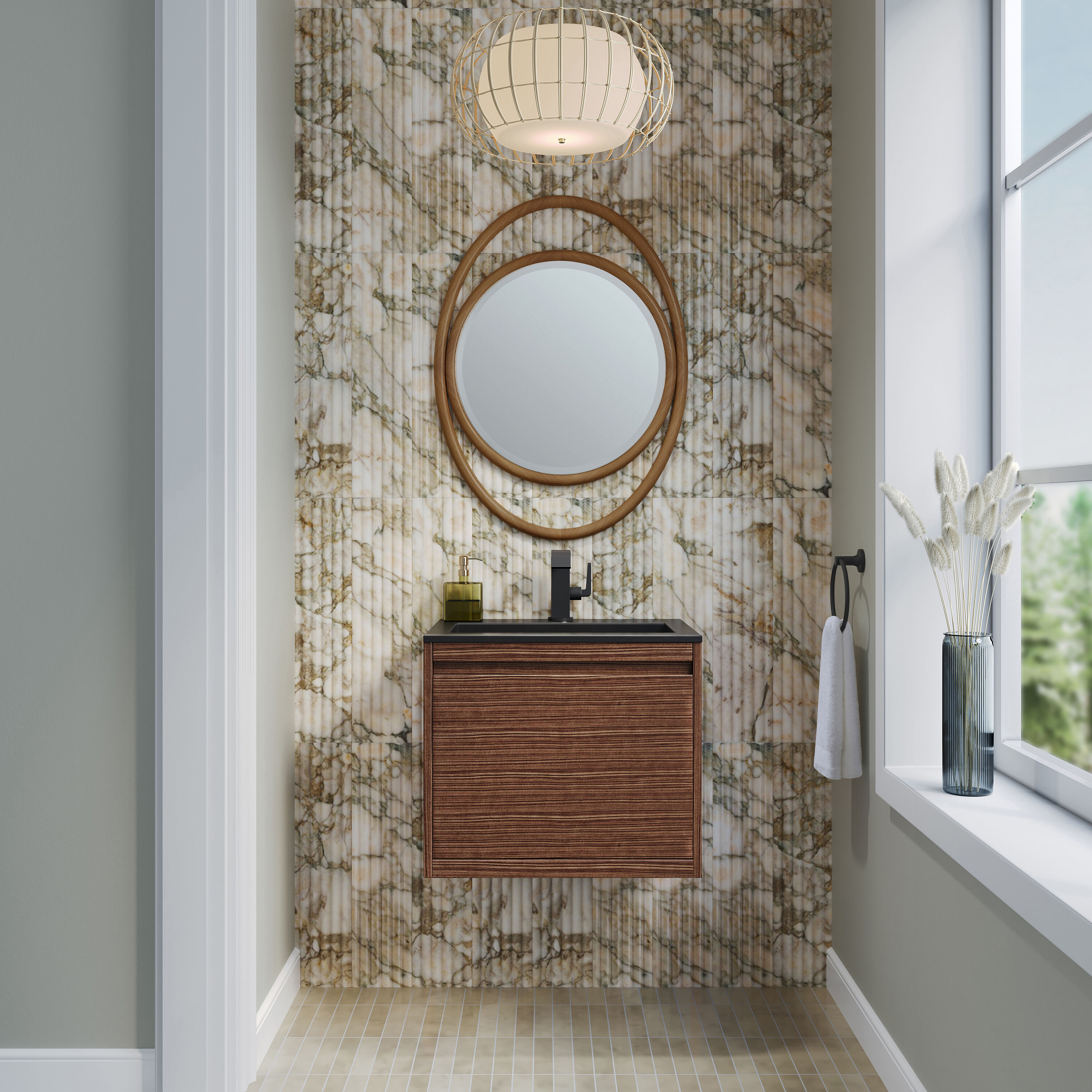 James Martin Vanities 805-V23.6-W-MB-CH Bath-Vanity-Combo - View #3