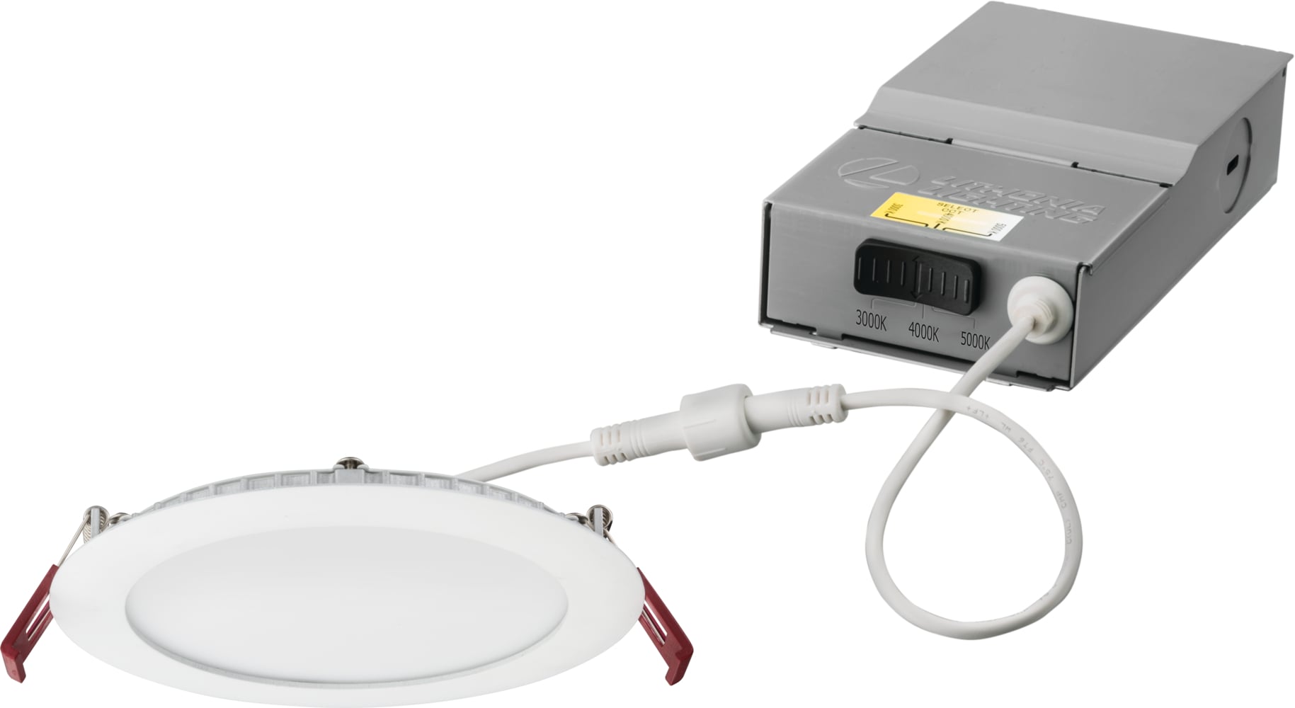 Lithonia Lighting WF6LED30K40K50KMW Matte White 6-in 1120 -Lumens Switchable white Round Dimmable LED Canless Wet rated Recessed Downlight