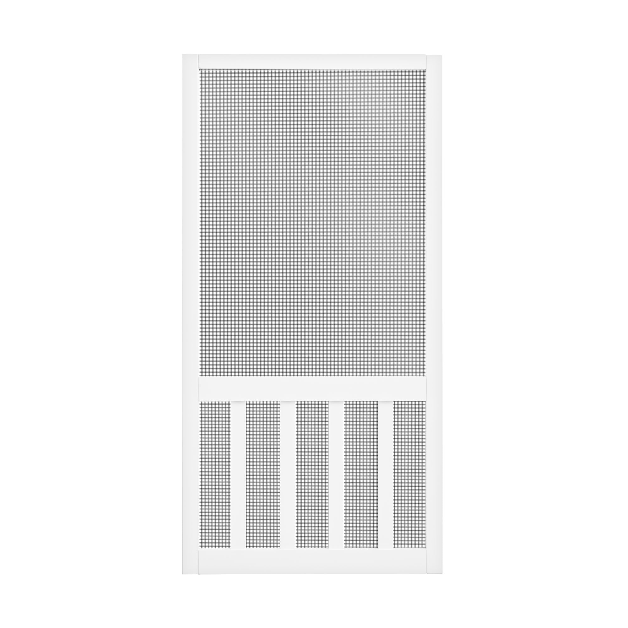 JUJUBON EX-SDWT-R-5L-36 screen door 36-in x 80-in White Wood Hinged Single Screen door