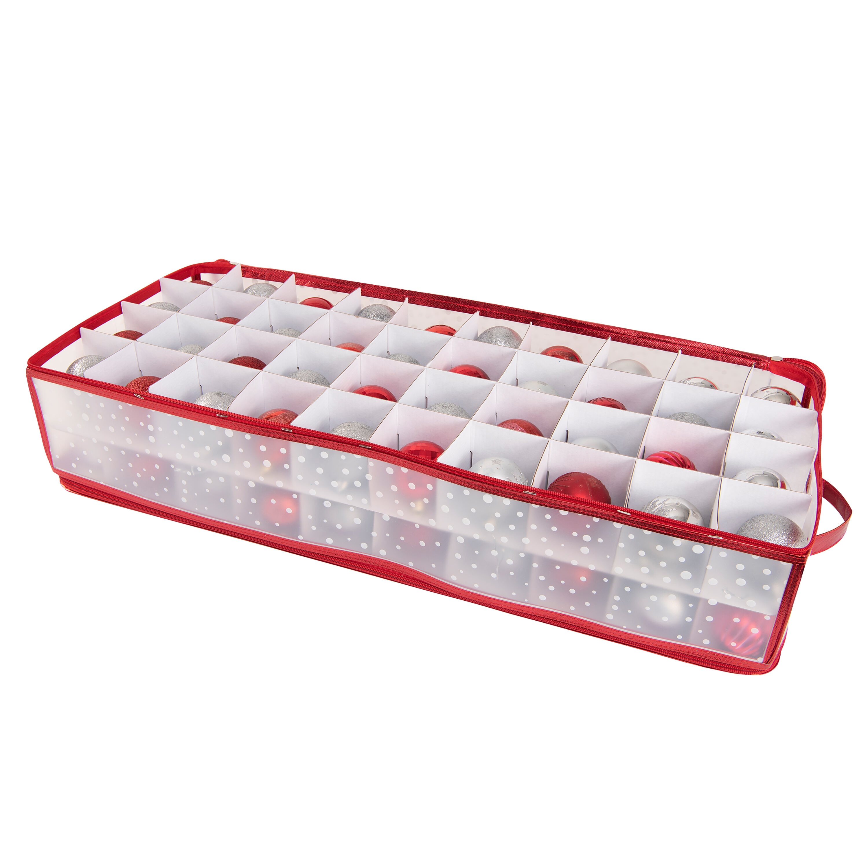 Simplify 11.81-in x 5.91-in 80-Compartment Red Cardboard Ornament Storage  Box in the Ornament Storage Boxes department at