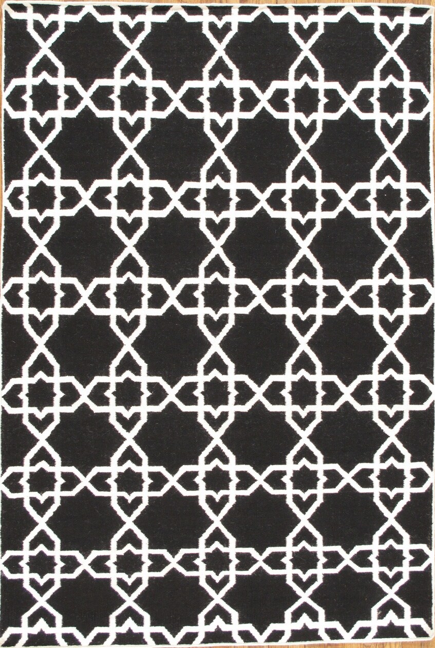 Pasargad Home SA-10233 9X12 Kilim 9 x 12 (ft) Flatweave Wool Black Rectangular Indoor Area rug