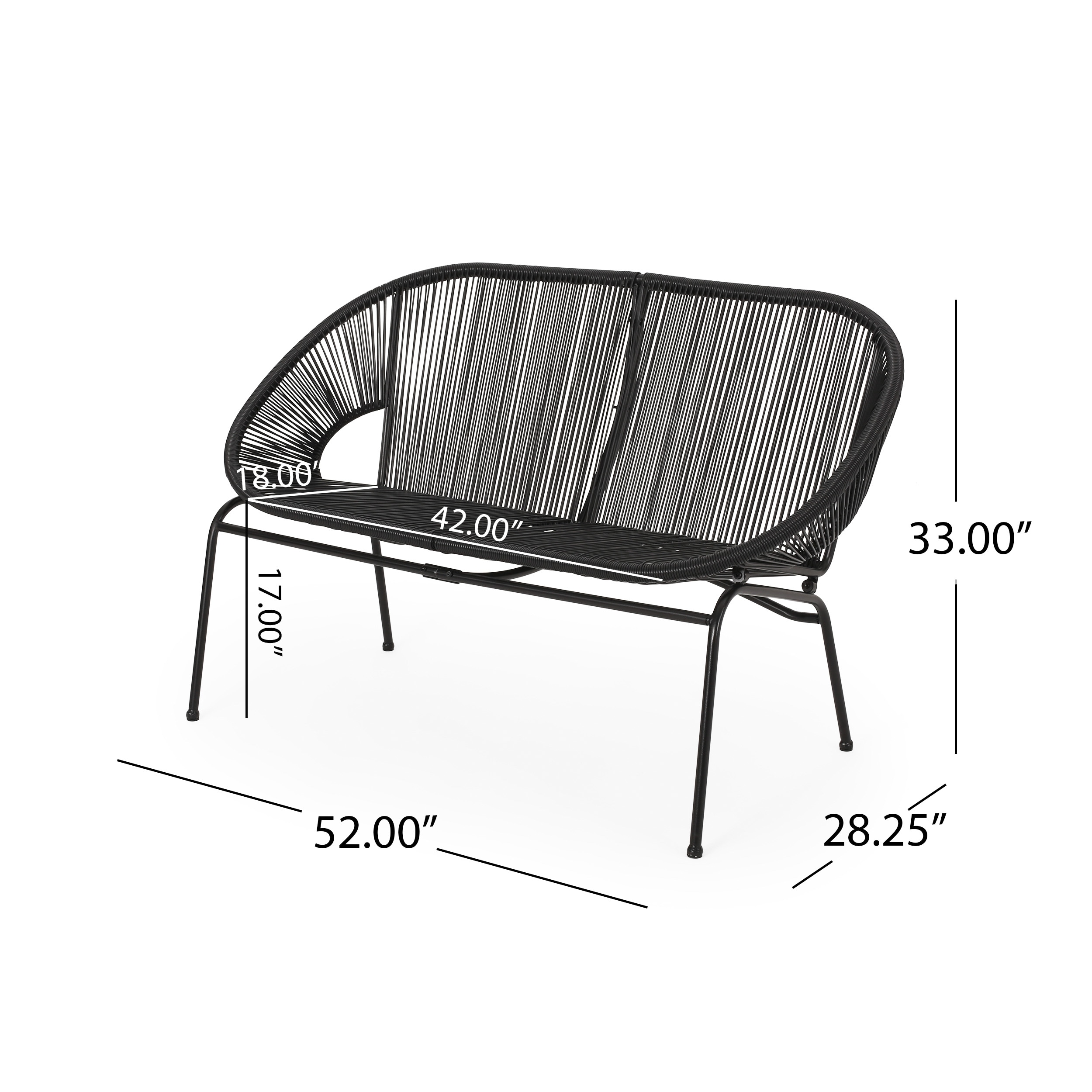 Moda Furnishings MD67120-BLK Patio-Sofas-Daybeds - View #2