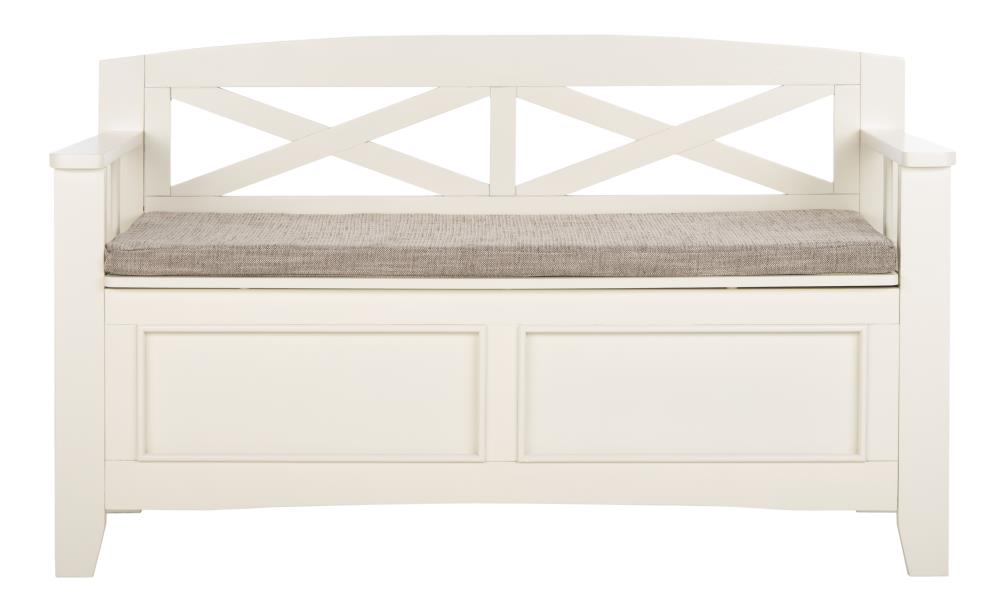 Safavieh Anisa Farmhouse Bone/Light Gray Storage Bench with Storage 50 ...