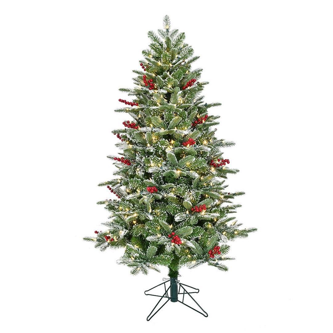 5-Foot Pre-Lit Instant Connect Dual-Color LED Flocked Breckenridge Tree