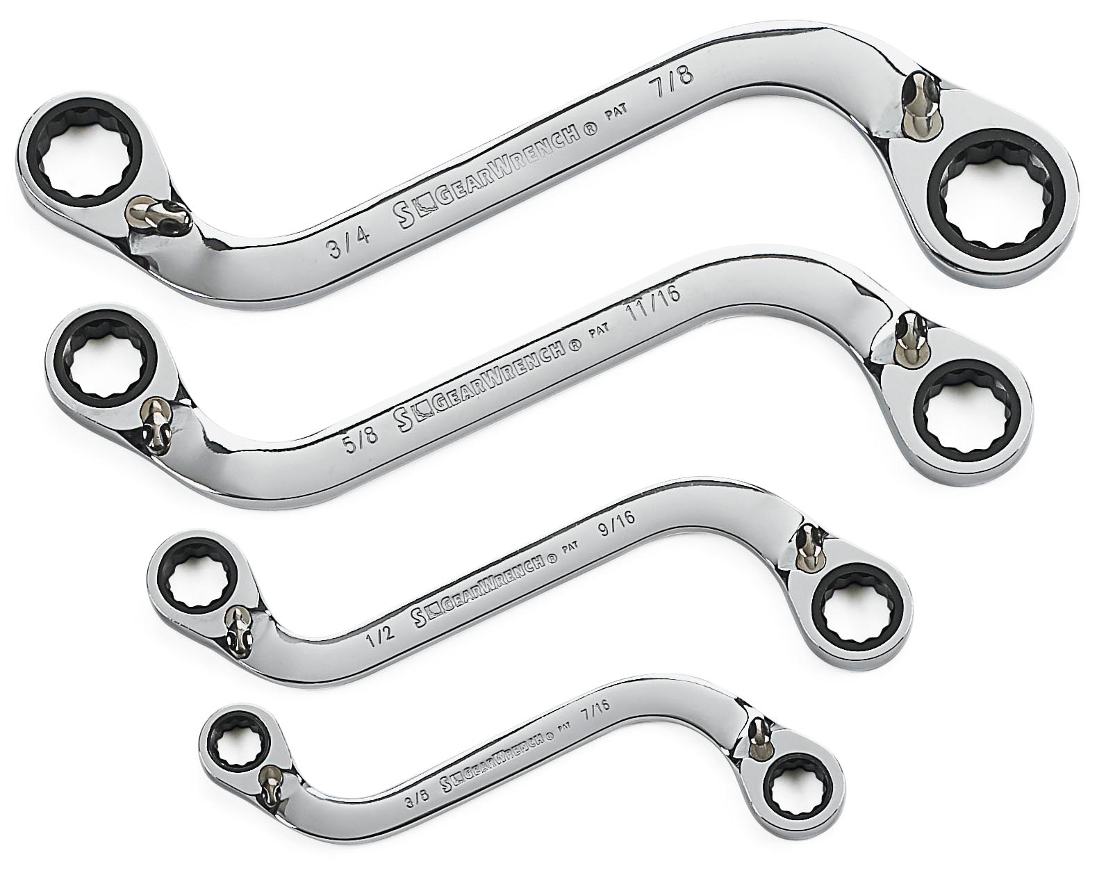 GEARWRENCH 85399 4 -Piece Set Standard (SAE) Ratchet Wrench