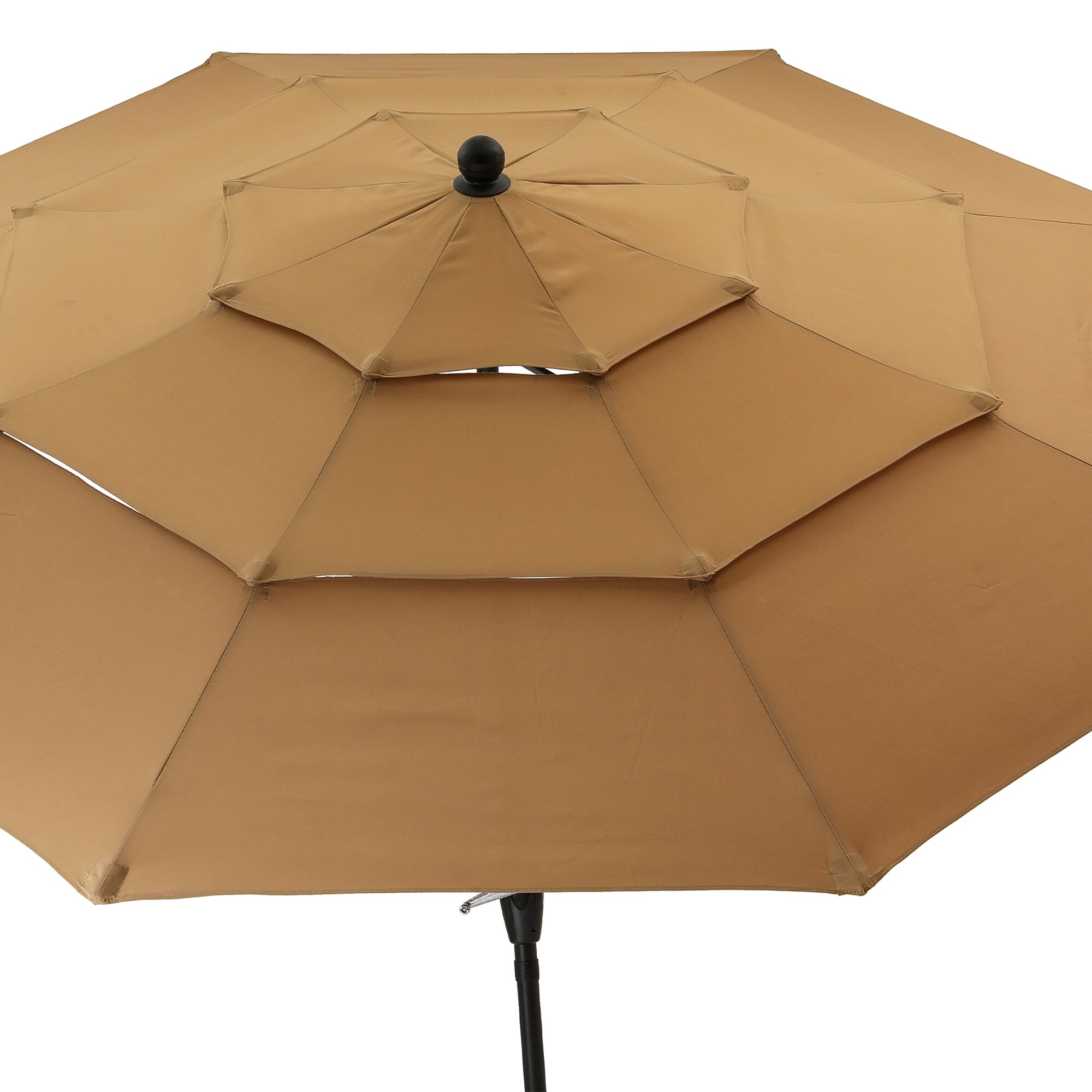 Clihome 10-ft Beige Push-button Tilt Market Patio Umbrella in the Patio ...