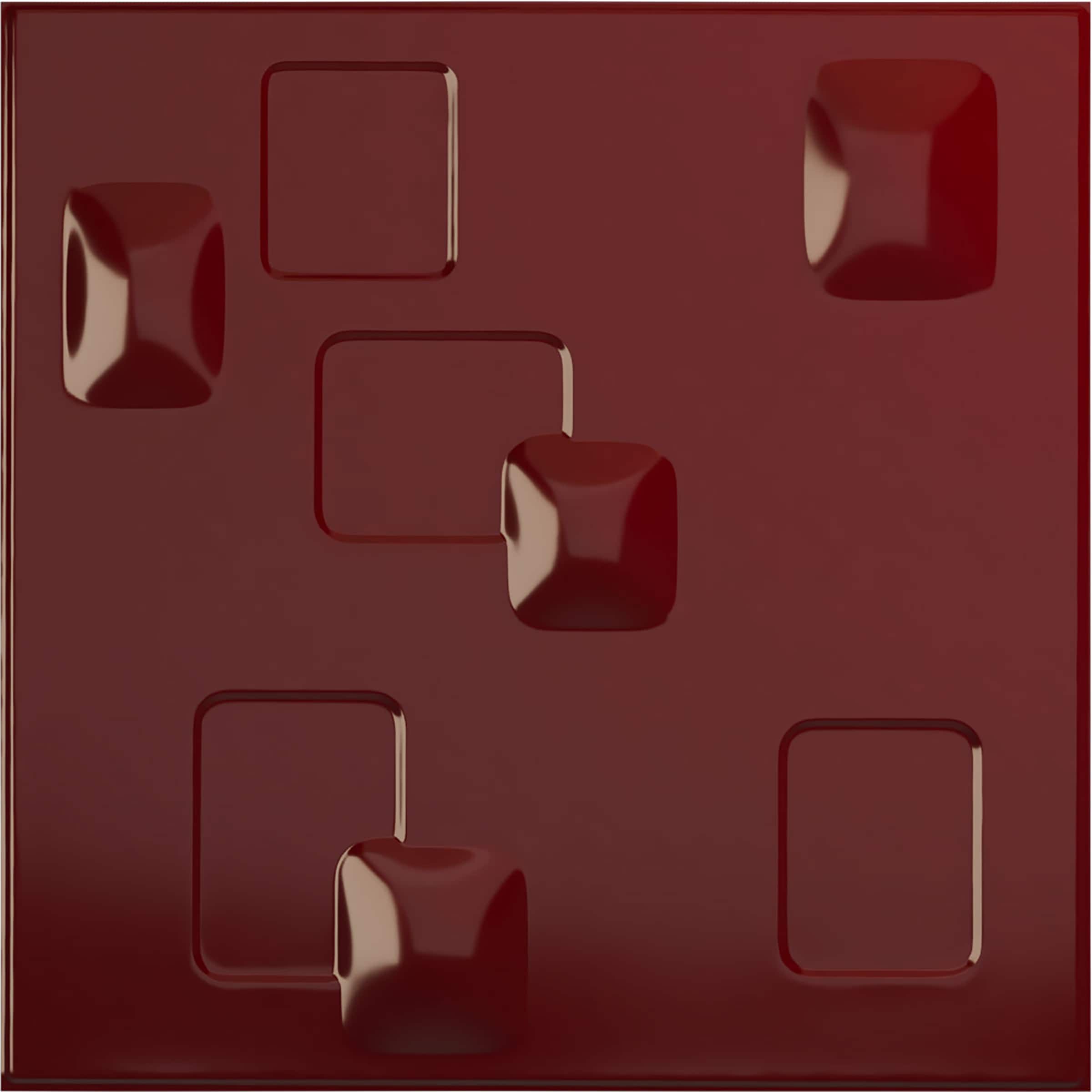 Ekena Millwork WP20X20AVHML-CASE-12 19-5/8-in x 19-5/8-in Embossed Paintable/Stainable Red PVC Wall Panel ( 12 -Pack, Covers