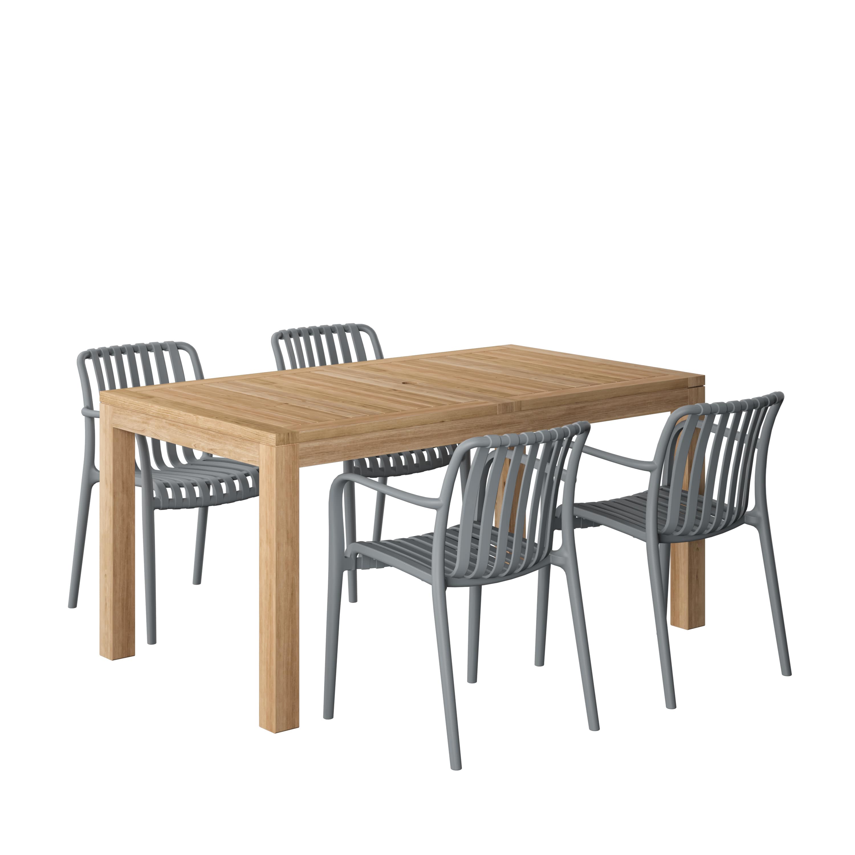 Amazonia RIN-4-CURA-GR Urban Elements Yap Patio Dining Set for 4 – Perfect for Family and Friends - Modern and Stylish Dining Table with Chairs
