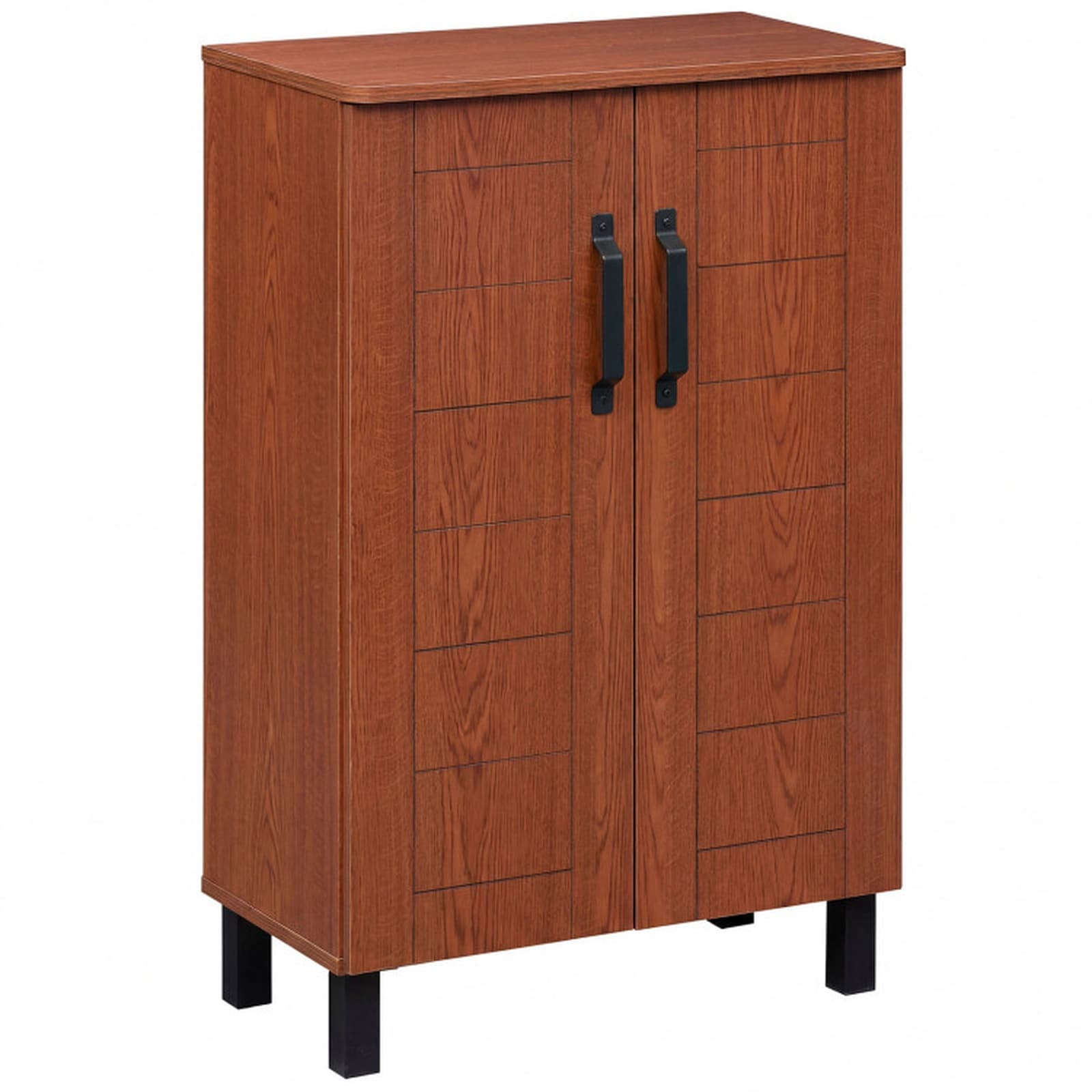 SUGIFT 5-Tier Freestanding Wooden Shoe Storage Cabinet With Adjustable Shelves Spacious Countertop And Elevated Bottom Shoe Rack Organizer #LW018SUGHY1828