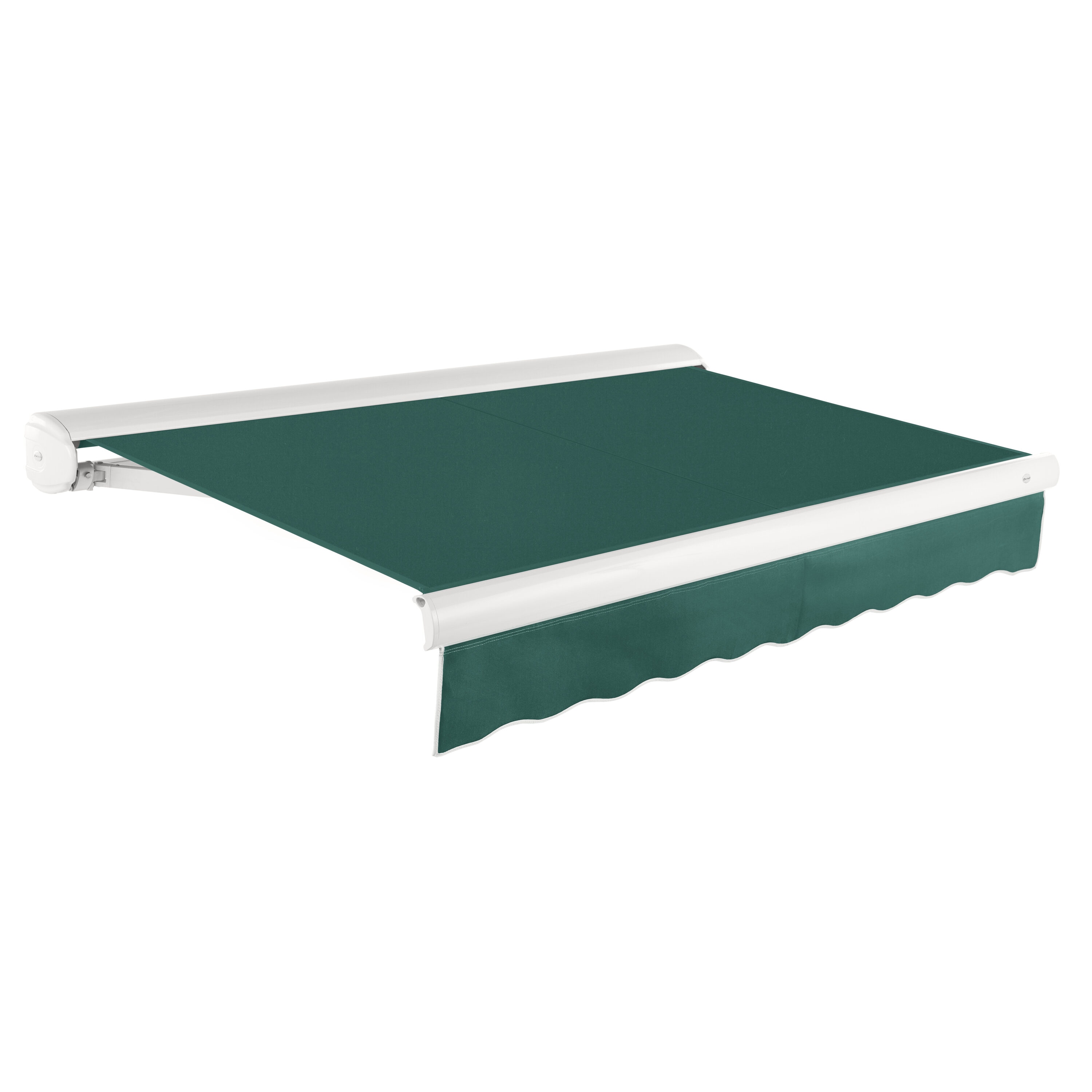 Awntech KWR8-L-F Key West Right Motor 96-in Wide x 78-in Projection x 10-in Height Fabric Forest Solid Motorized Retractable Patio Awning
