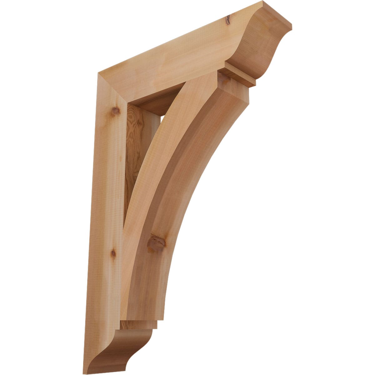 Ekena Millwork BKT06X26X38THR01SWR Thorton traditional smooth 5-1/2-in x 26-in x 38-in Western red cedar Brown Wood Standard bracket