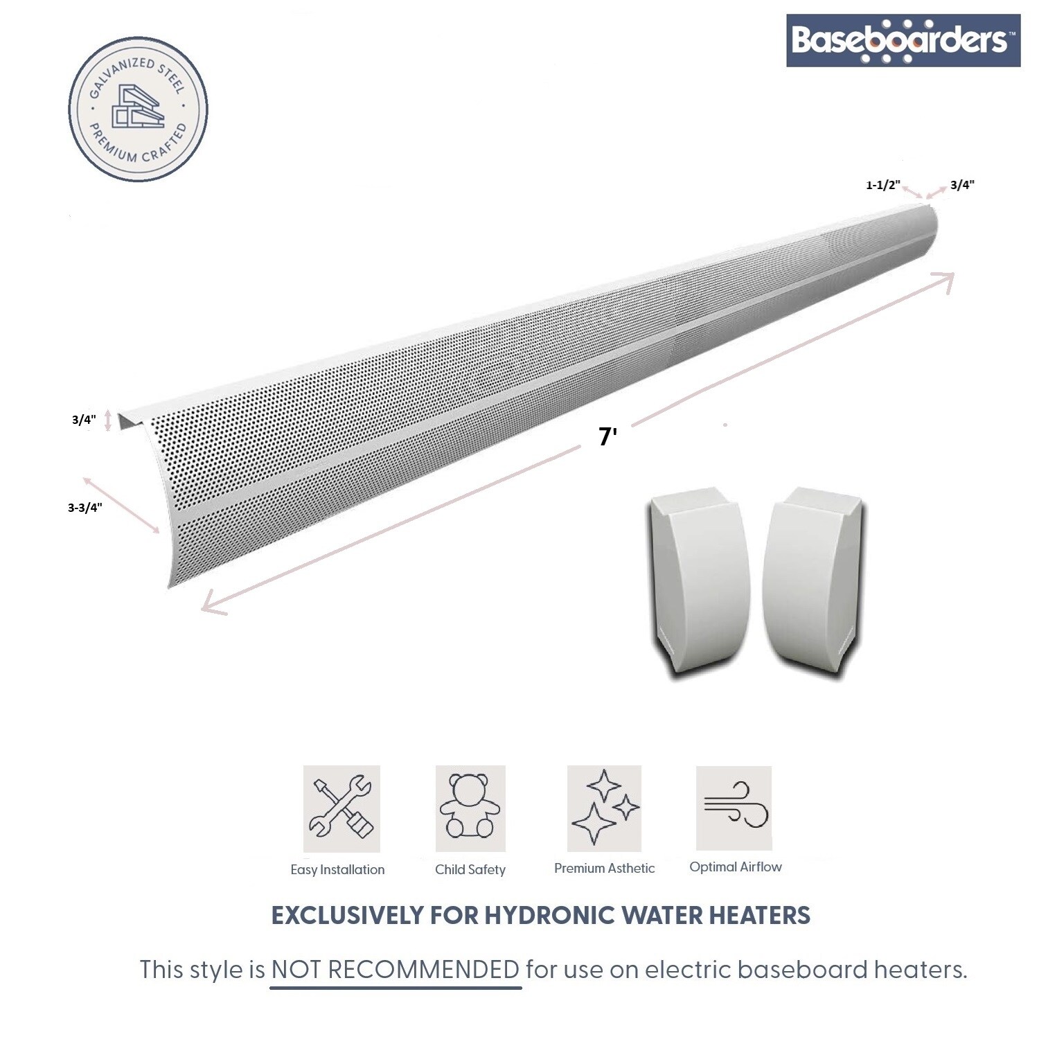 Baseboarders BA001-84-SET-WH Baseboard-Heater-Covers - View #2