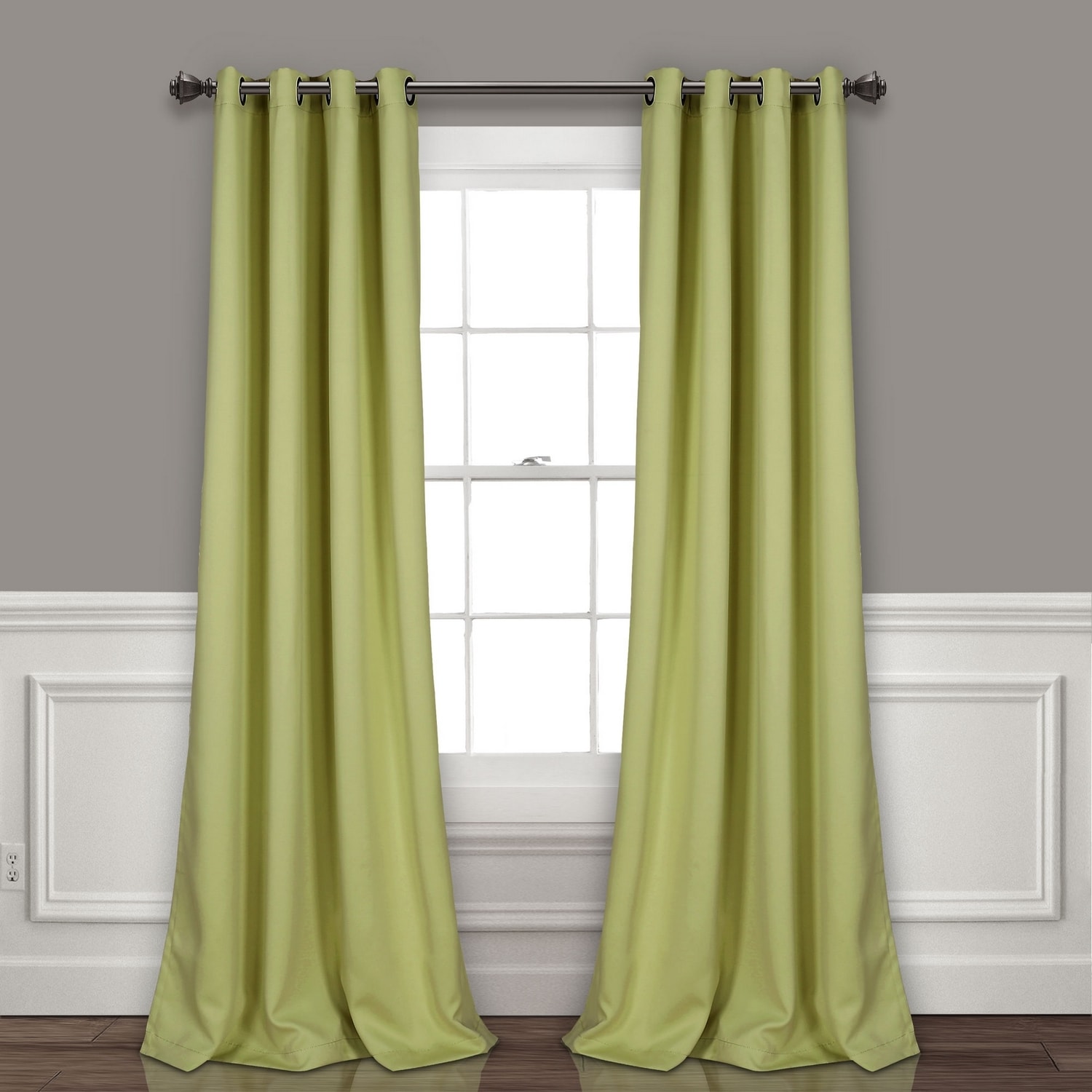 Lush Decor 16T002538 84-Inches Sage Blackout Grommet Curtain panel pair
