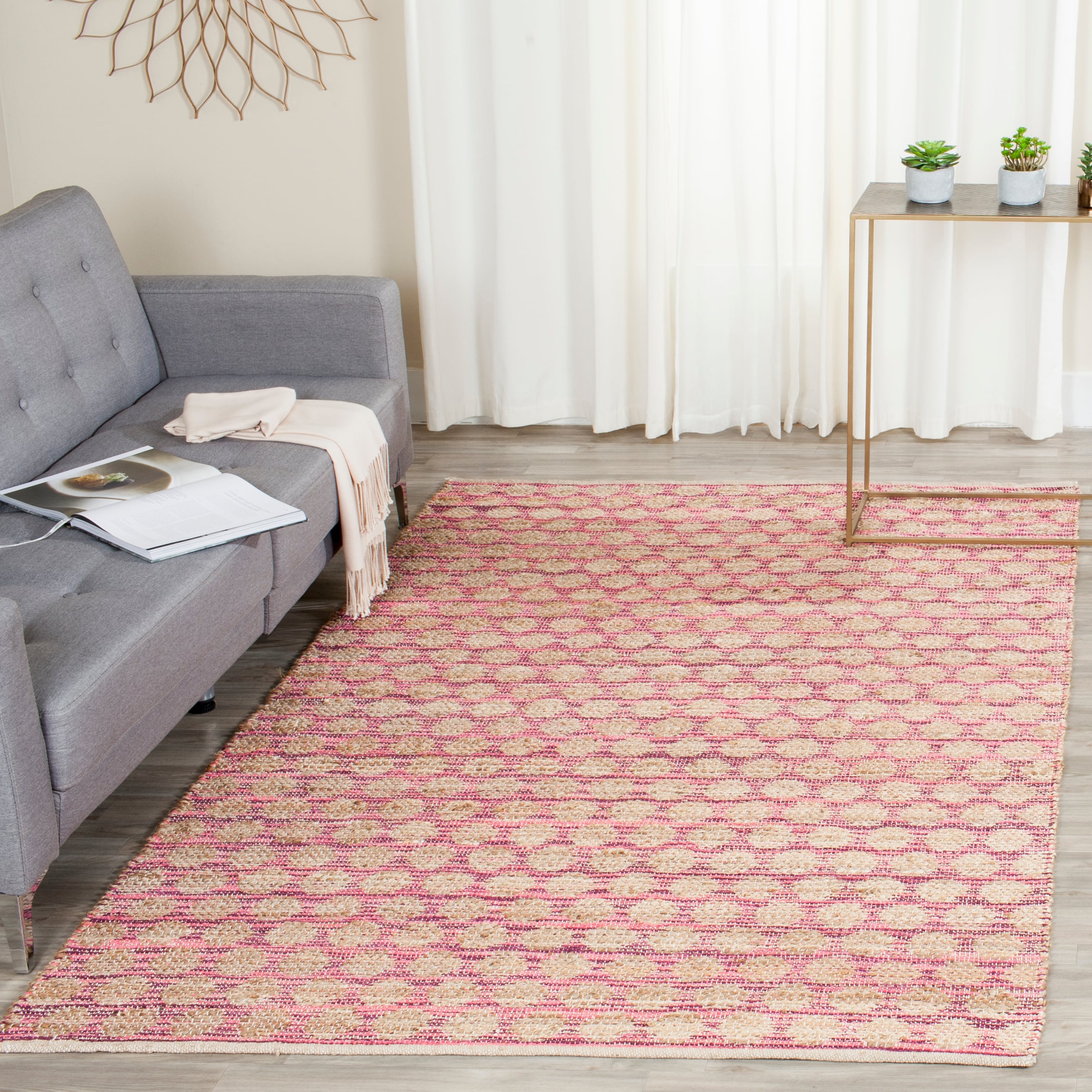  Cape Cod 820 Maroon/Natural Contemporary 5ft x 8ft Medium Rectangle Rug