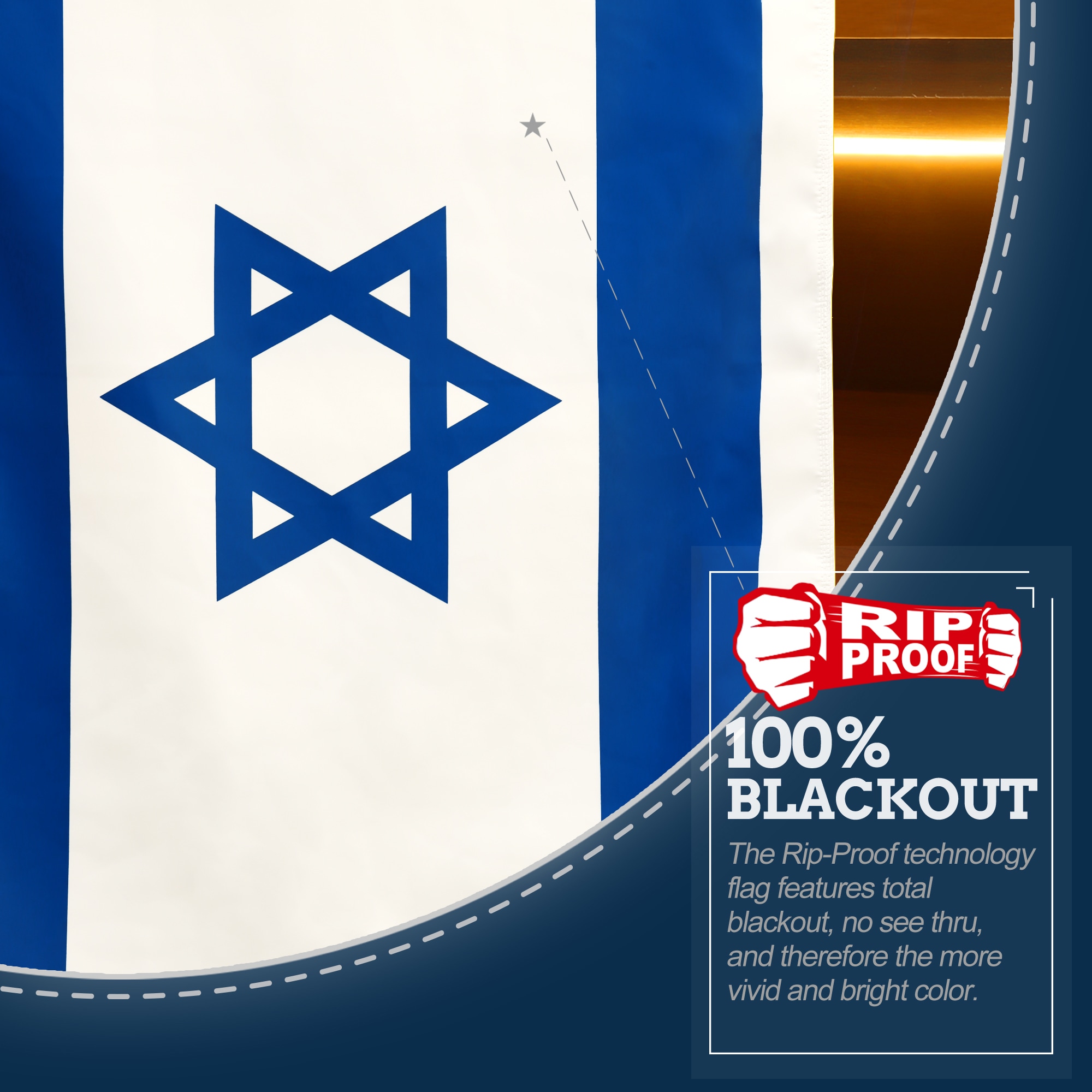 Rip-Proof Double Sided 3x5 Foot Israeli Flag with Grommets