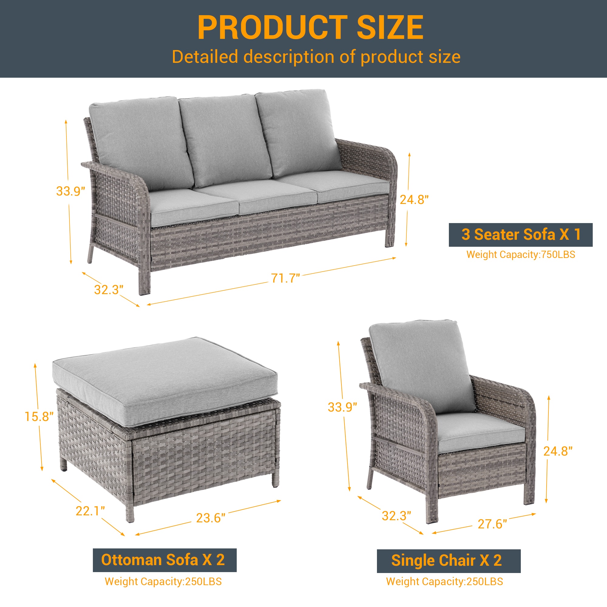 Sonkuki SD-PS-155HLY Patio-Conversation-Sets - View #3