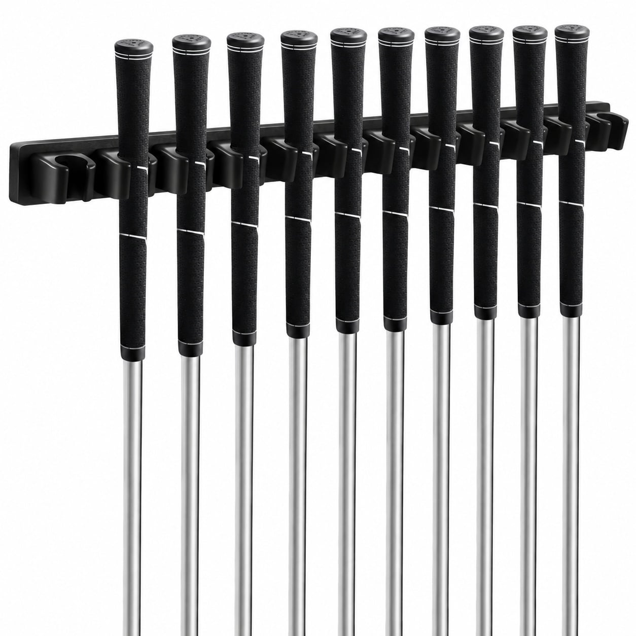 Anqtovp  Wooden Golf Club Holder Wall Mount 12 Clips Golf Club Rack Hanger Organizer for Wall Display Garage Putters with Screws Grip Up Type