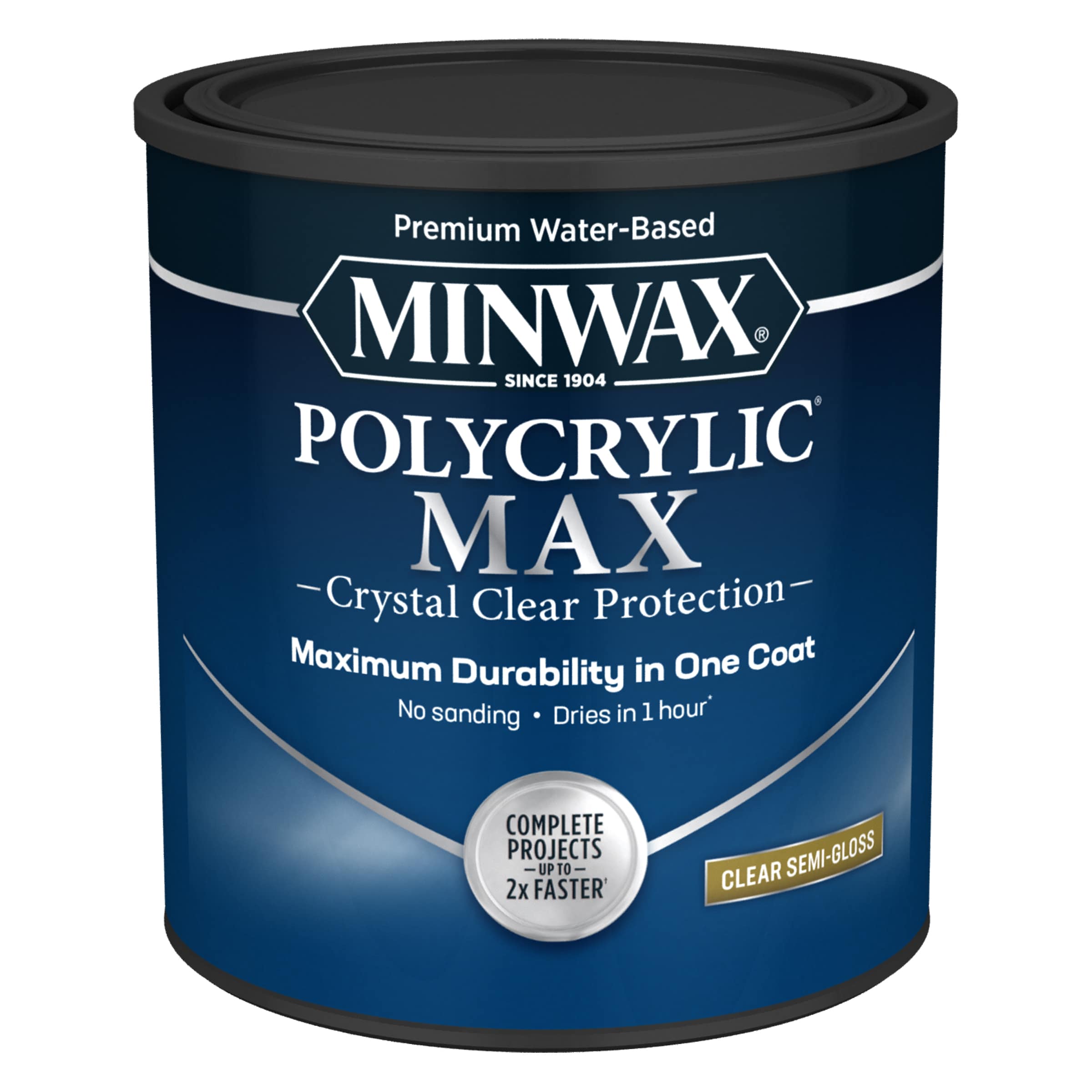 Minwax 622225555 Polycrylic Max Water-based Clear Transparent Semi-gloss Interior Stain ( 1-quart )