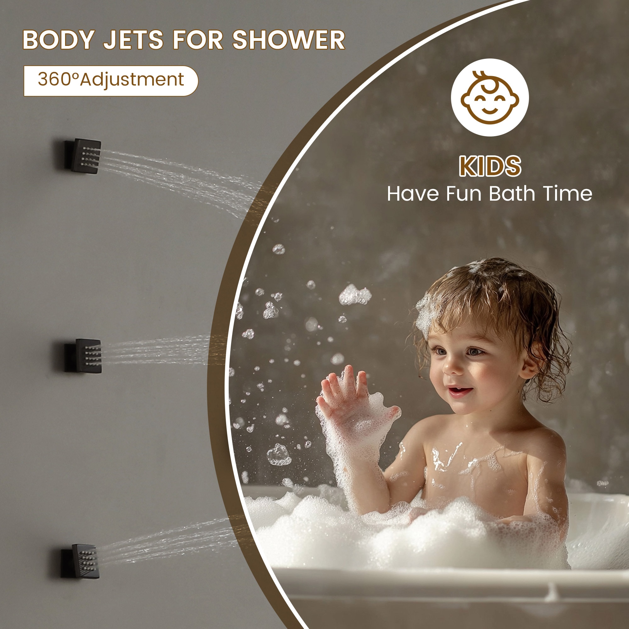 CASAINC CA-A4372-MB Showerhead-Bar-Panels - View #7