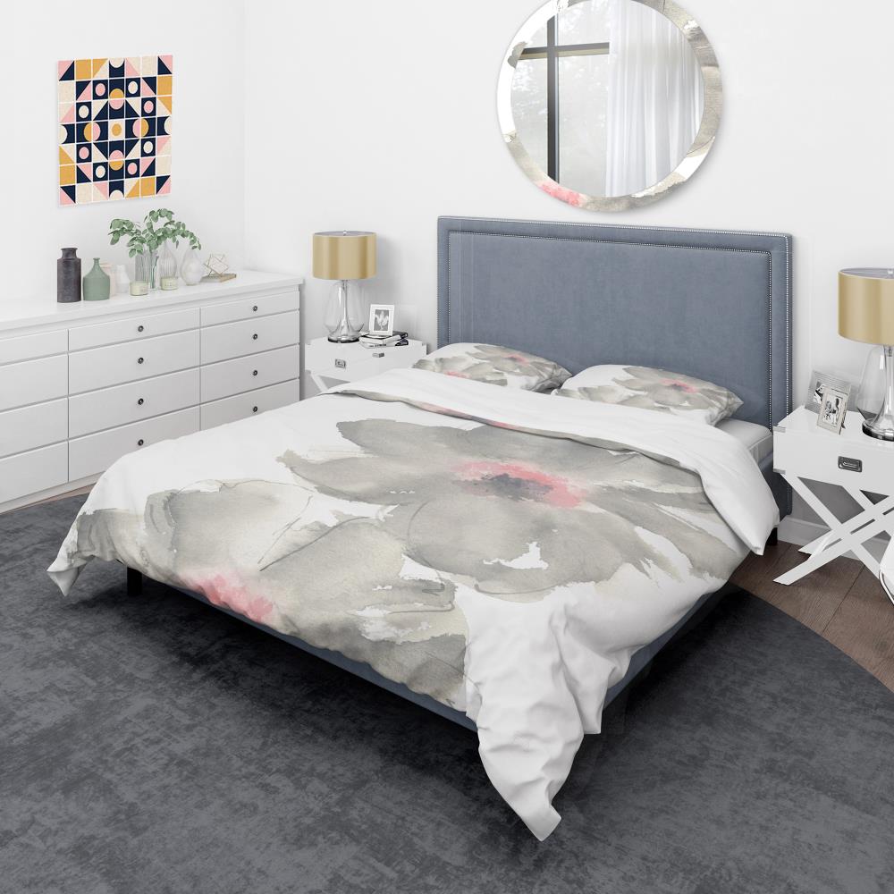 Designart BED30410-Q 3 -Piece Grey Queen Duvet cover Set
