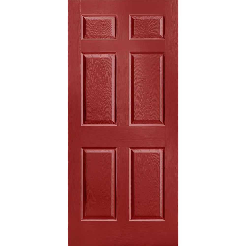 Masonite 1316876 Traditional 36-in x 80-in Barn Red 6-panel Textured Solid core Prefinished Molded composite Slab Door