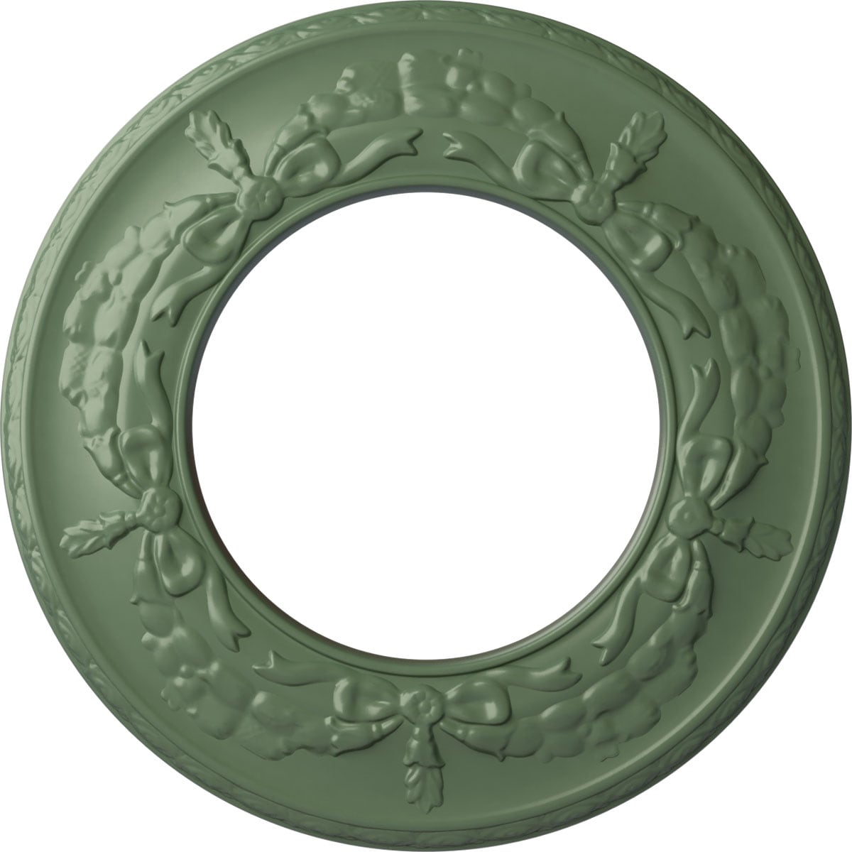 Ekena Millwork CM13SAAGF Salem 13.25-in W x 13.25-in L Painted Athenian Green Polyurethane Whole Ceiling Medallion