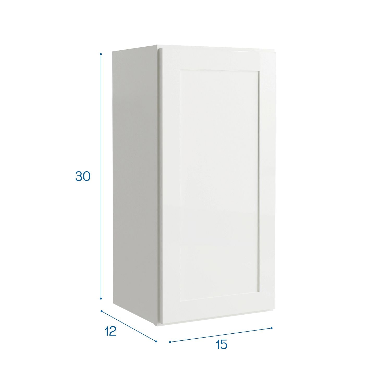 Project Source Conway 15-in W x 30-in H x 12-in D White Door Wall Fully ...