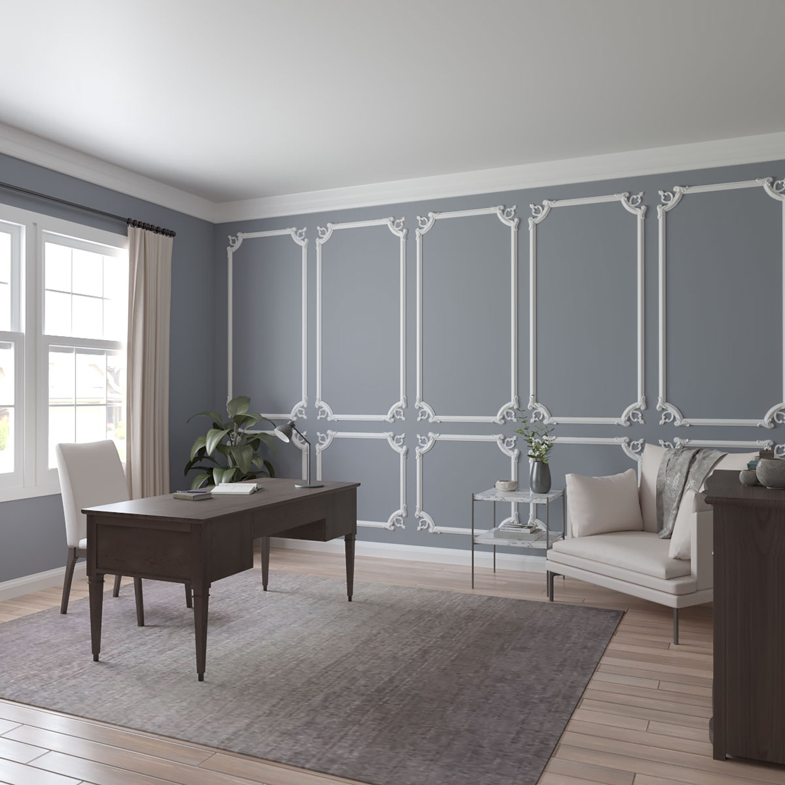 Ashford White Urethane Decorative Crown Moulding Corner