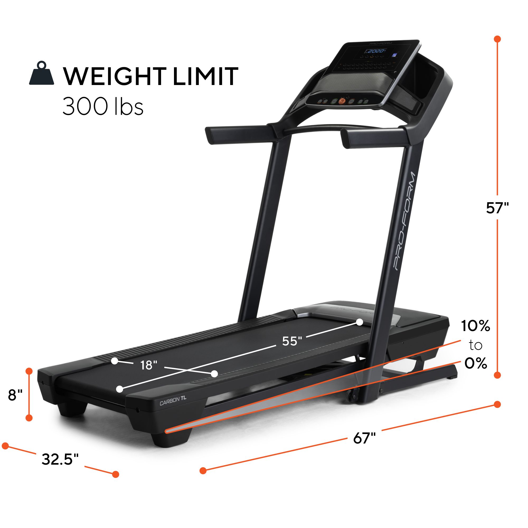 ProForm Carbon TL Foldable iFit enabled Treadmill with Incline Adjustment PFTL59724 at Lowes