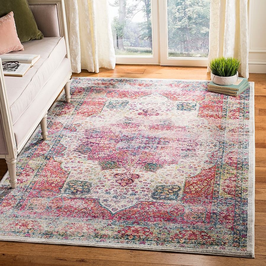Safavieh Merlot Angra 2 x 8 Cream/Multi Indoor Floral/Botanical Oriental Runner Safavieh Merlot Angra 2 x 8 Cream/Multi Indoor Floral/Botanical Oriental Runner