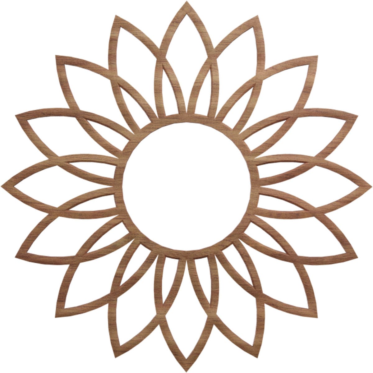 Ekena Millwork CMWP16X16X0250DAWA Daisy Fretwork 16-in W x 16-in L Contemporary Walnut Wood Whole Ceiling Medallion