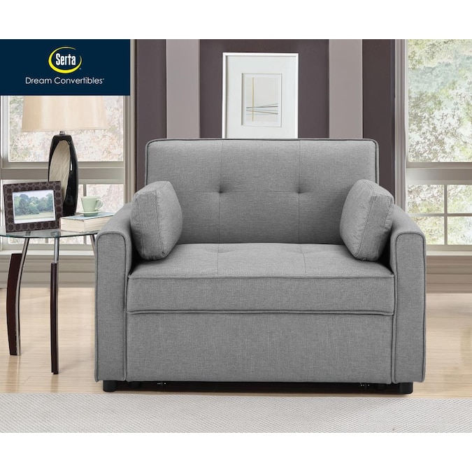 Serta Canterbury Grey Polyester Sofa, Gray Sofa Bed