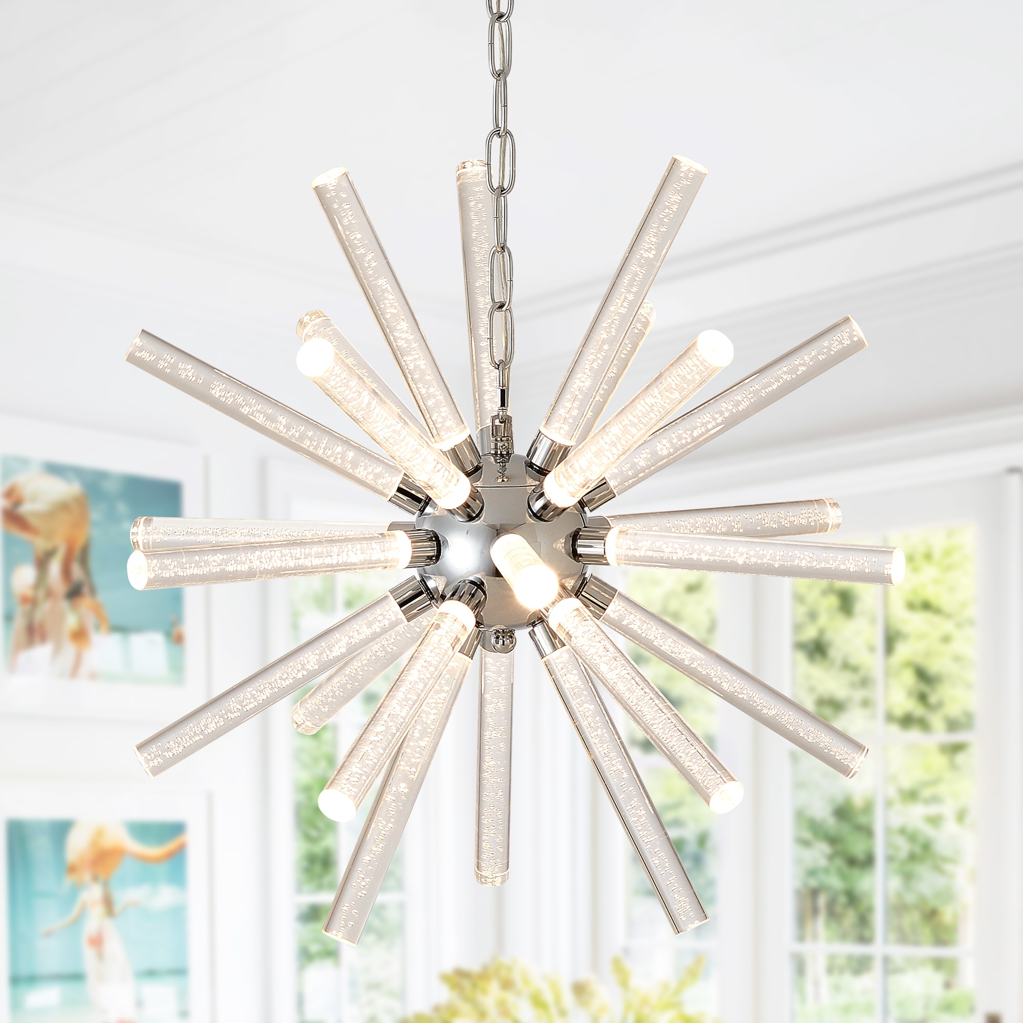 ZHLLMQ 24 Light Bubble Pillar Adjustable Pendant Chandelier for Home Hotel Decor #ZHLLMQ-W5008P391472