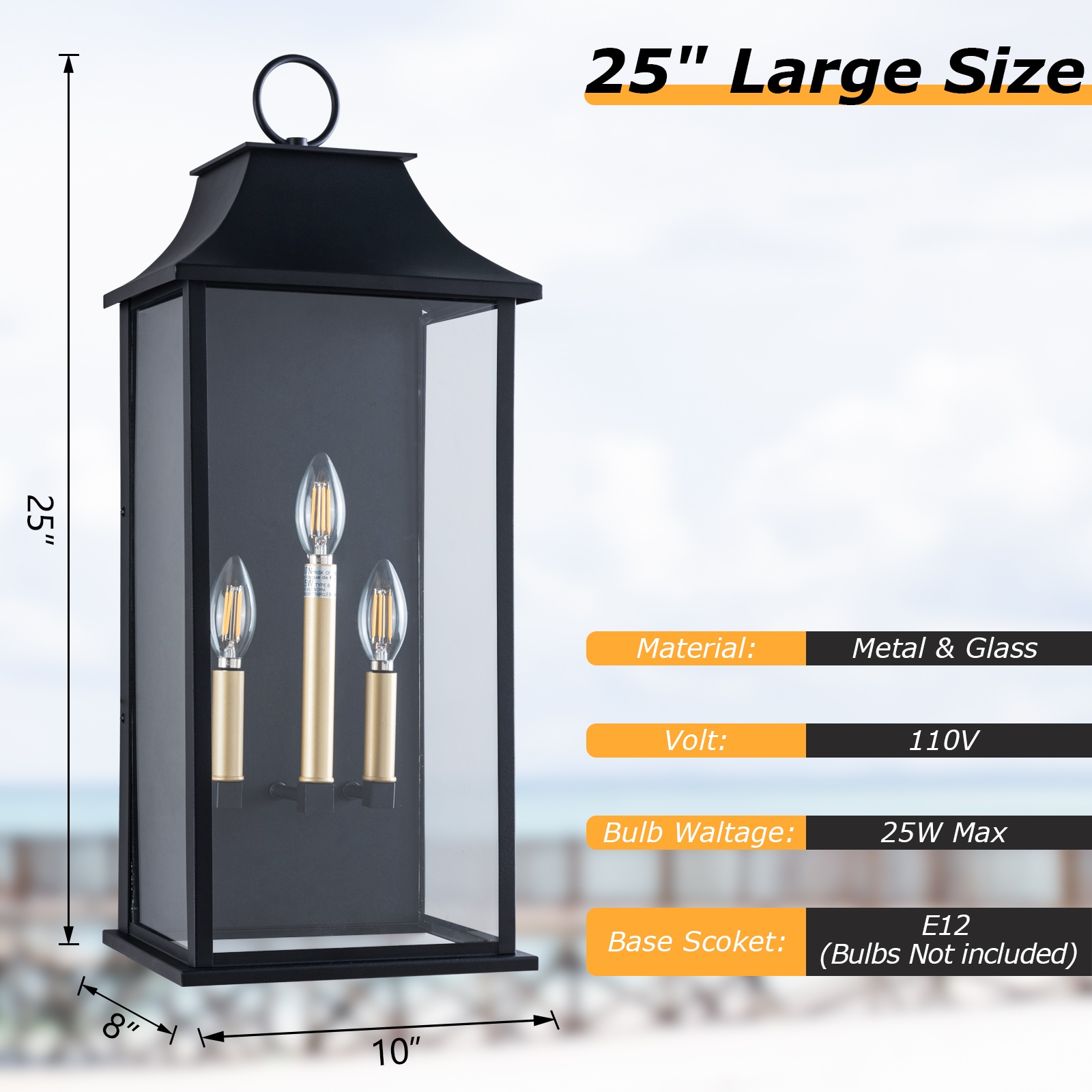 Maxax 7008-3BK Outdoor-Wall-Lighting - View #4