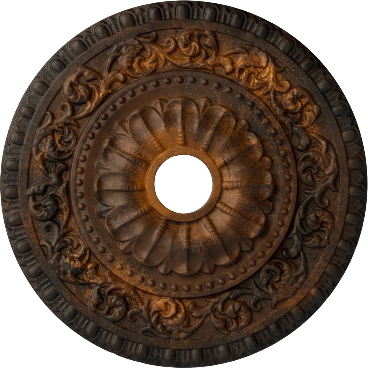 Ekena Millwork CM23VARUS Vaduz 23.5-in W x 23.5-in L Painted Rust Polyurethane Whole Ceiling Medallion