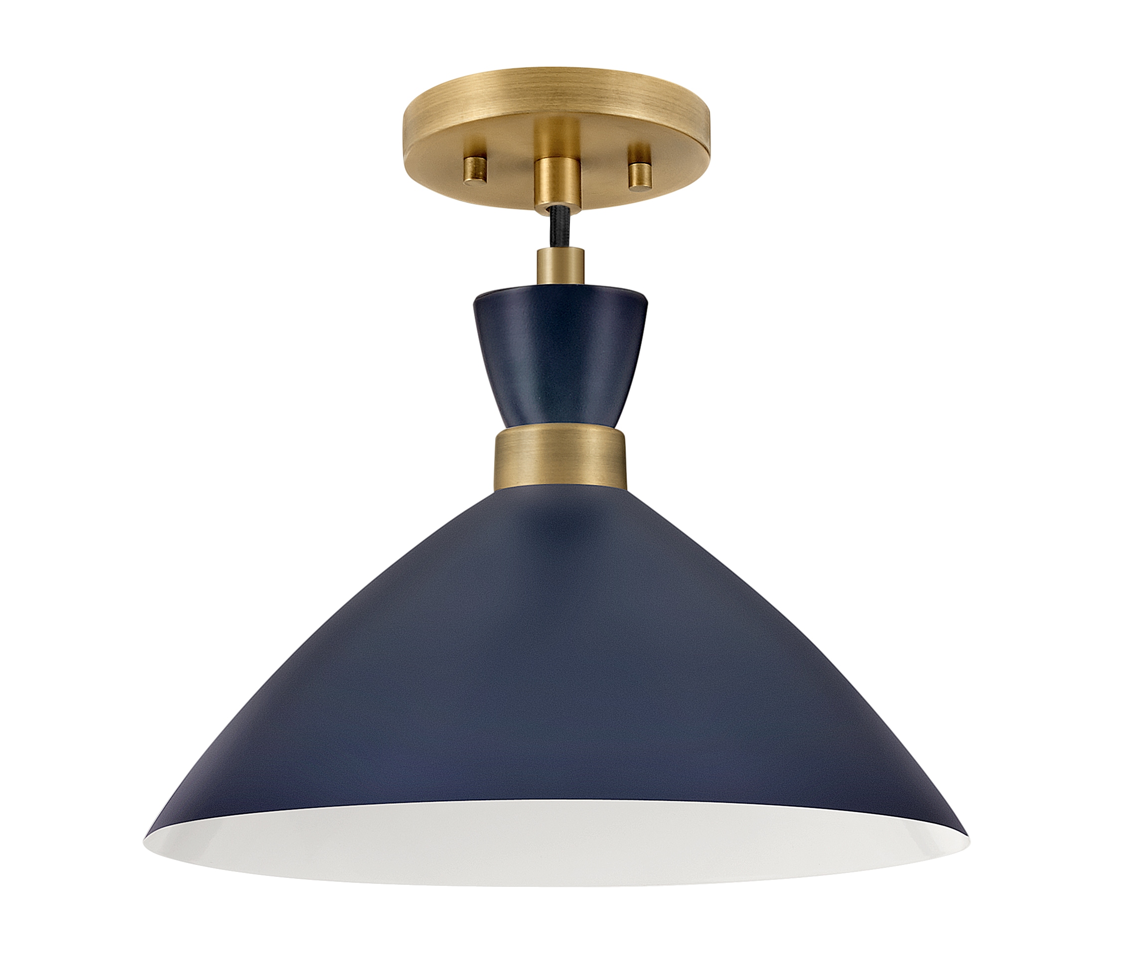 Simon Matte Navy & Heritage Brass 1-Light Pendant