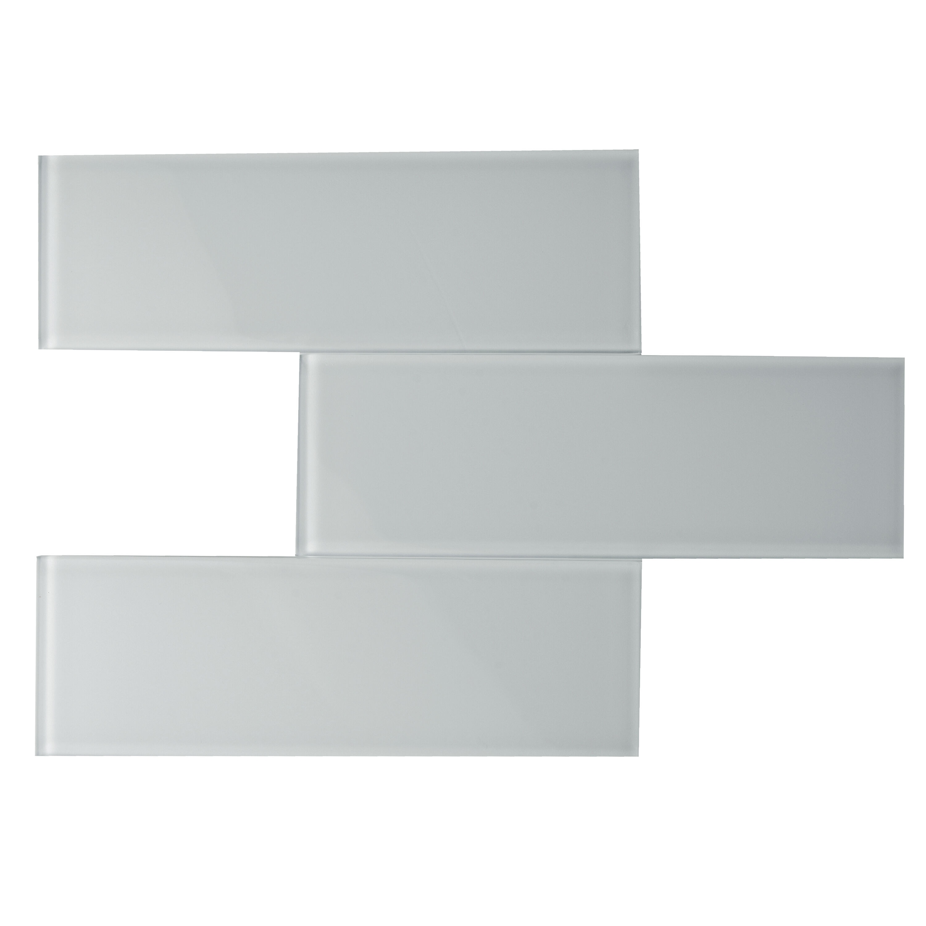 Giorbello (Sample) True Gray 3-in x 9-in Glossy Glass Subway Wall Tile