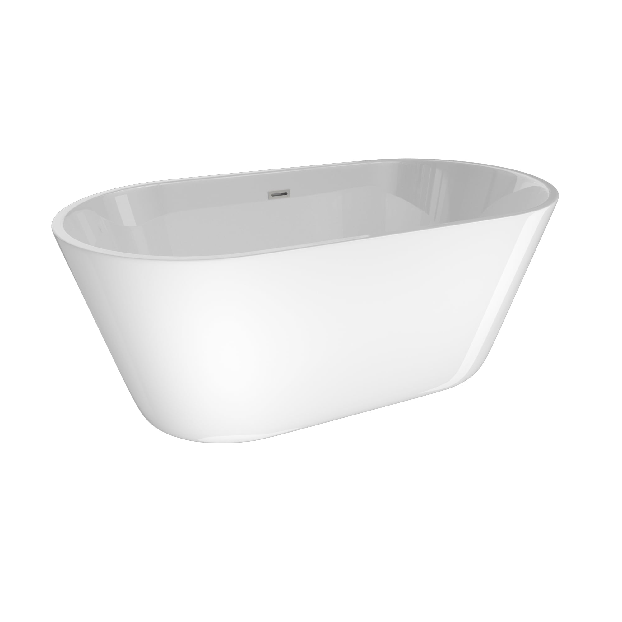 KINWELL 35.4-in x 70.8-in White Acrylic Oval Freestanding Soaking ...