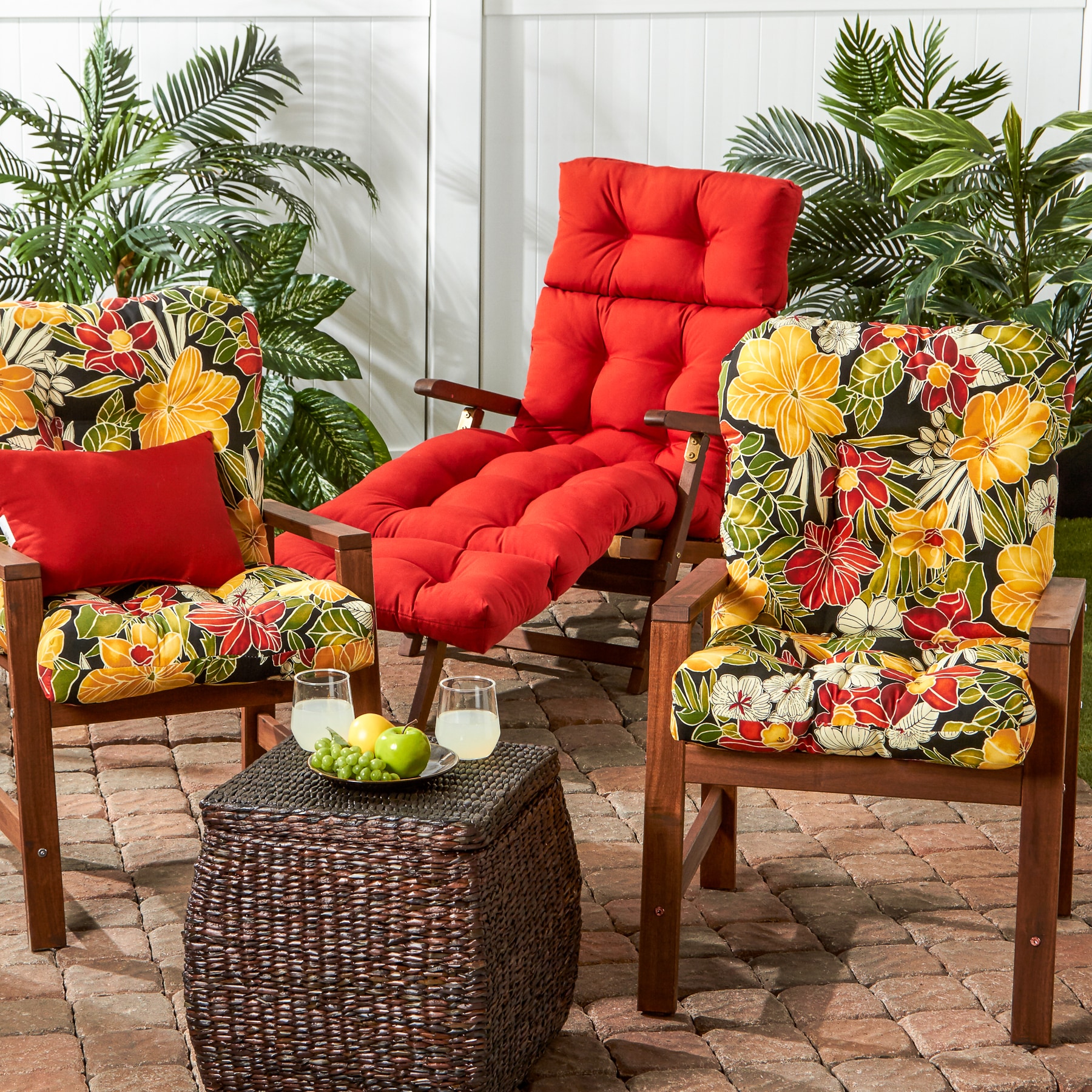 Greendale Home Fashions OC6815S2-ALOHA-BLACK Patio-Furniture-Cushions - View #6