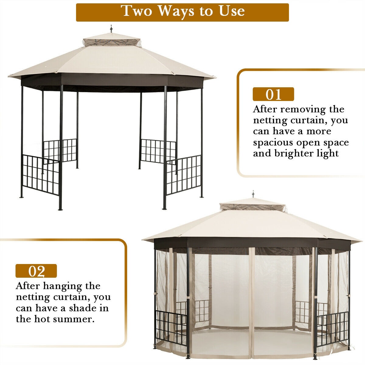Clihome CWCH-OP70AD383BE Wood-Resin-Gazebos - View #9