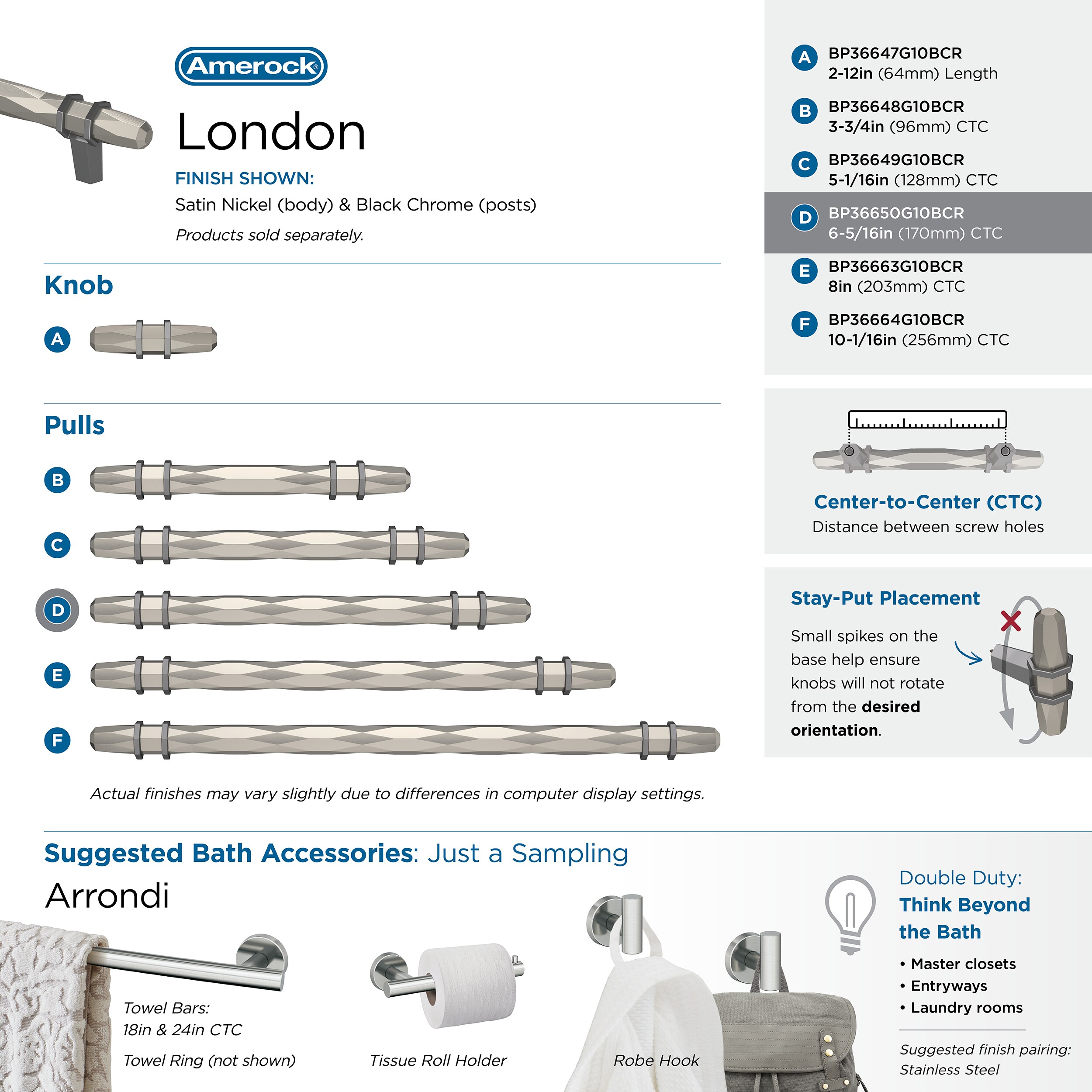 Amerock BP36650G10BCR Cabinet-Pulls - View #10