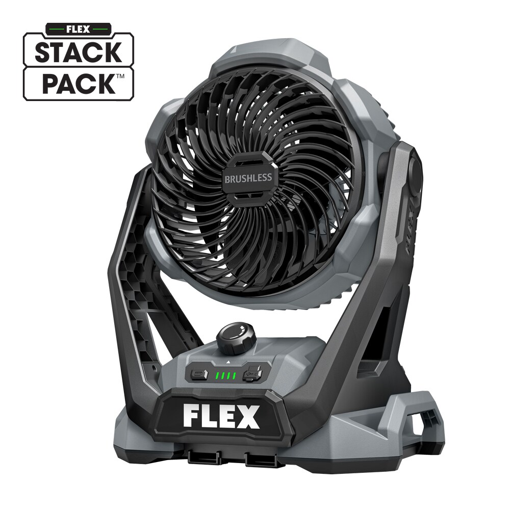 FLEX 8.5-in 24-Volt 10-Speed High Velocity Indoor or Outdoor Gray Industrial Fan (Battery and Charger Not Included)