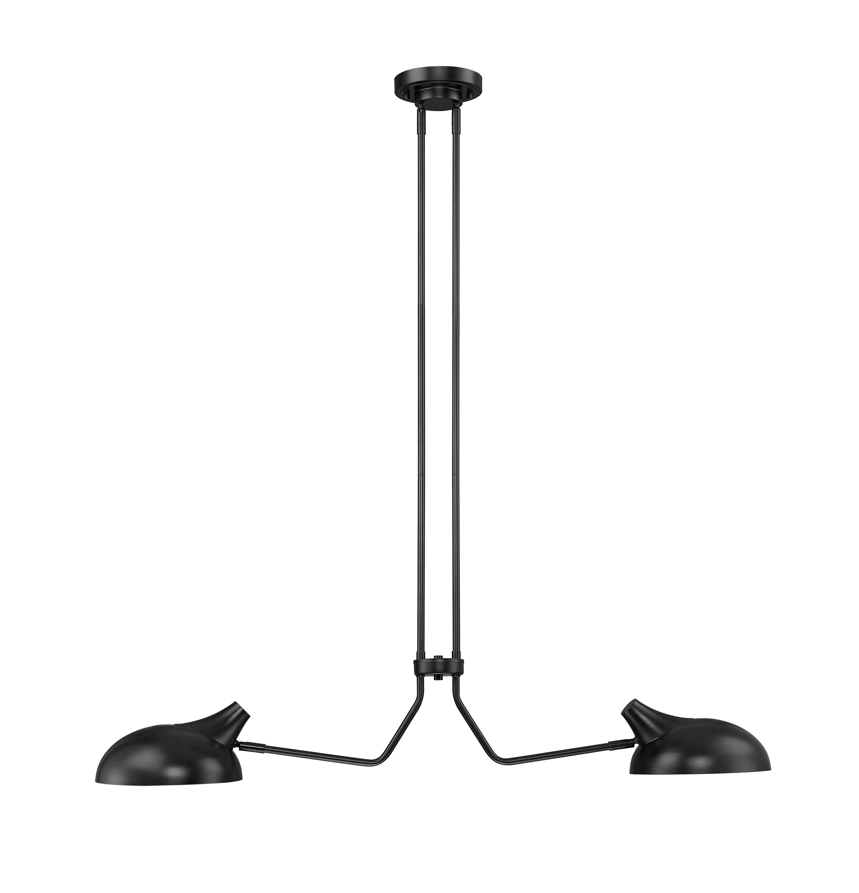 Bellamy Matte Black and Gold 46" Steel Island Pendant Light