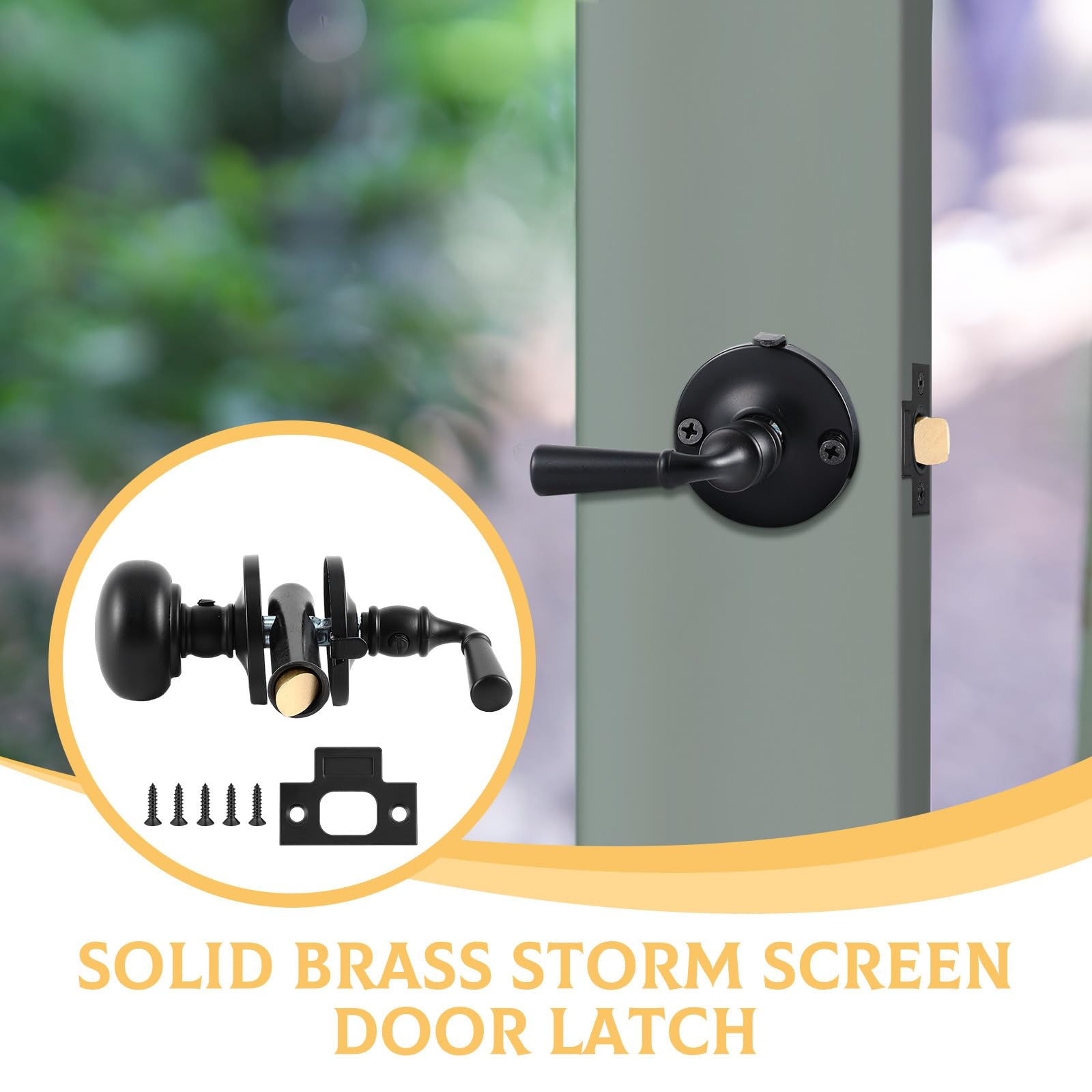 LILILIAN FMY Solid Brass Storm Door Latch Matte Black Finish Fits ...