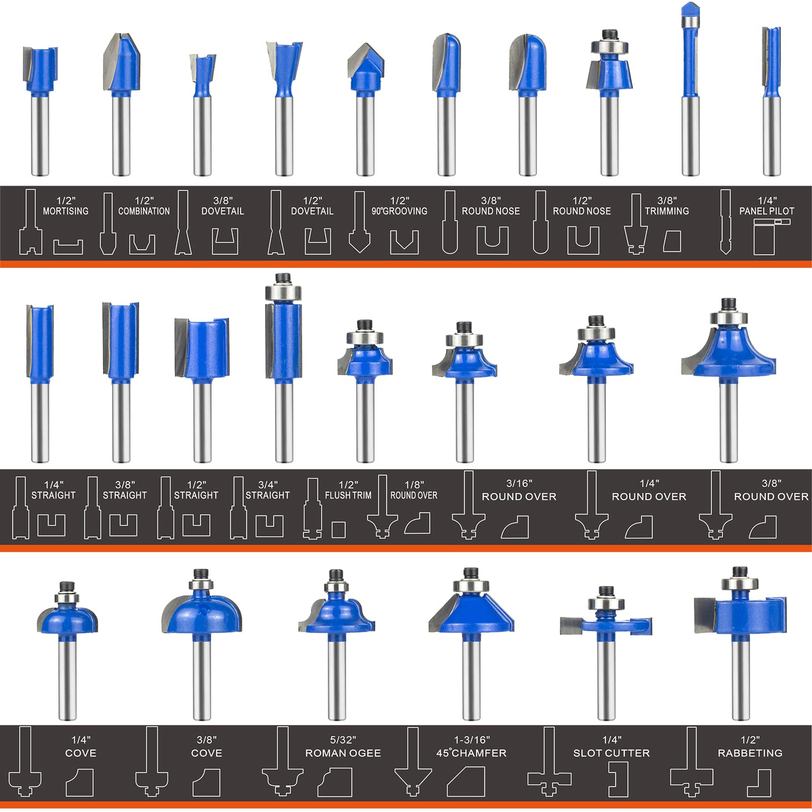 SenQWFa LDC0818C013 Router-Bit-Sets - View #2