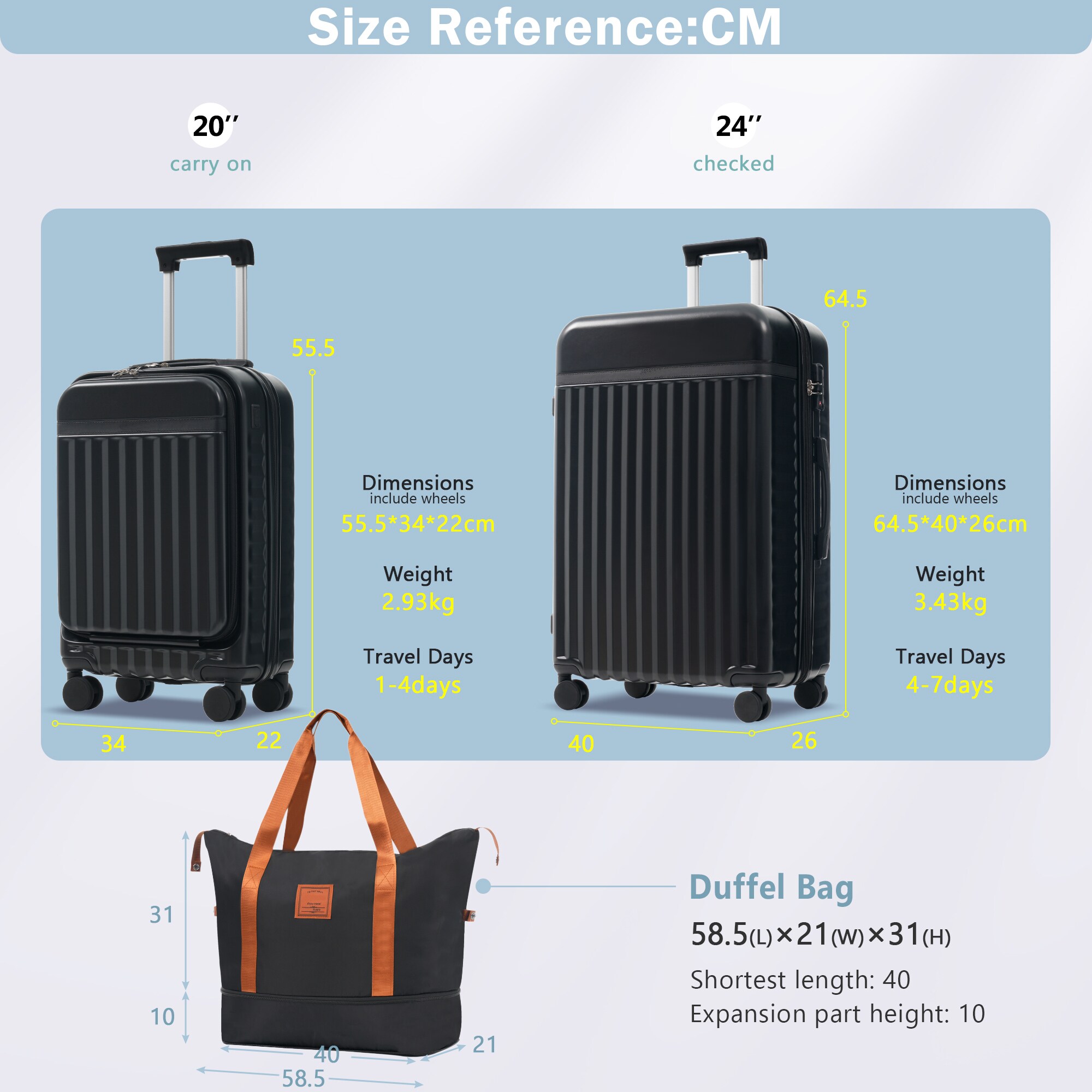 ModernLuxe L3P-N732P326130B Luggage-And-Luggage-Sets - View #17